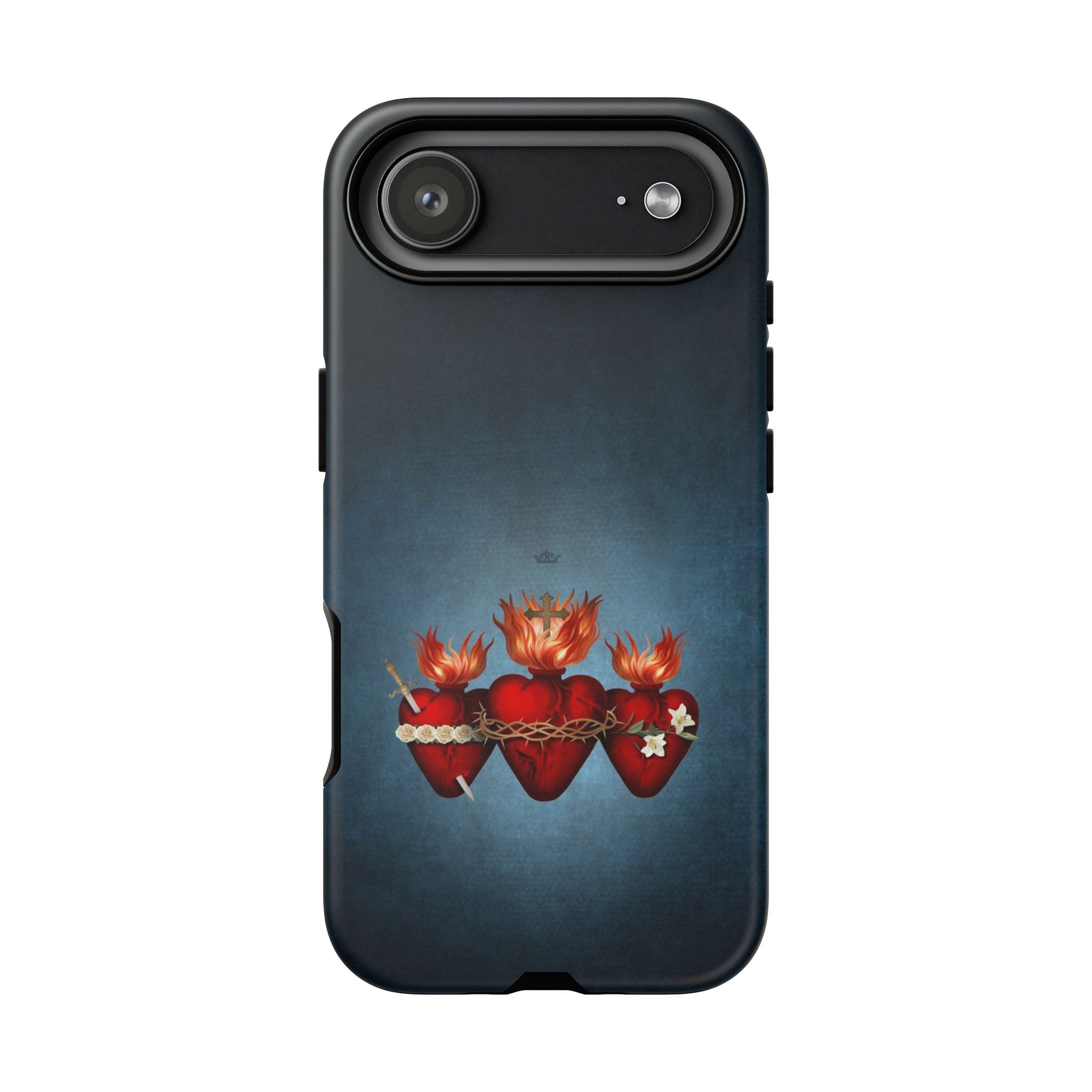 Holy Family Hearts Hard Phone Case (Vintage Blue) Copyright VENXARA