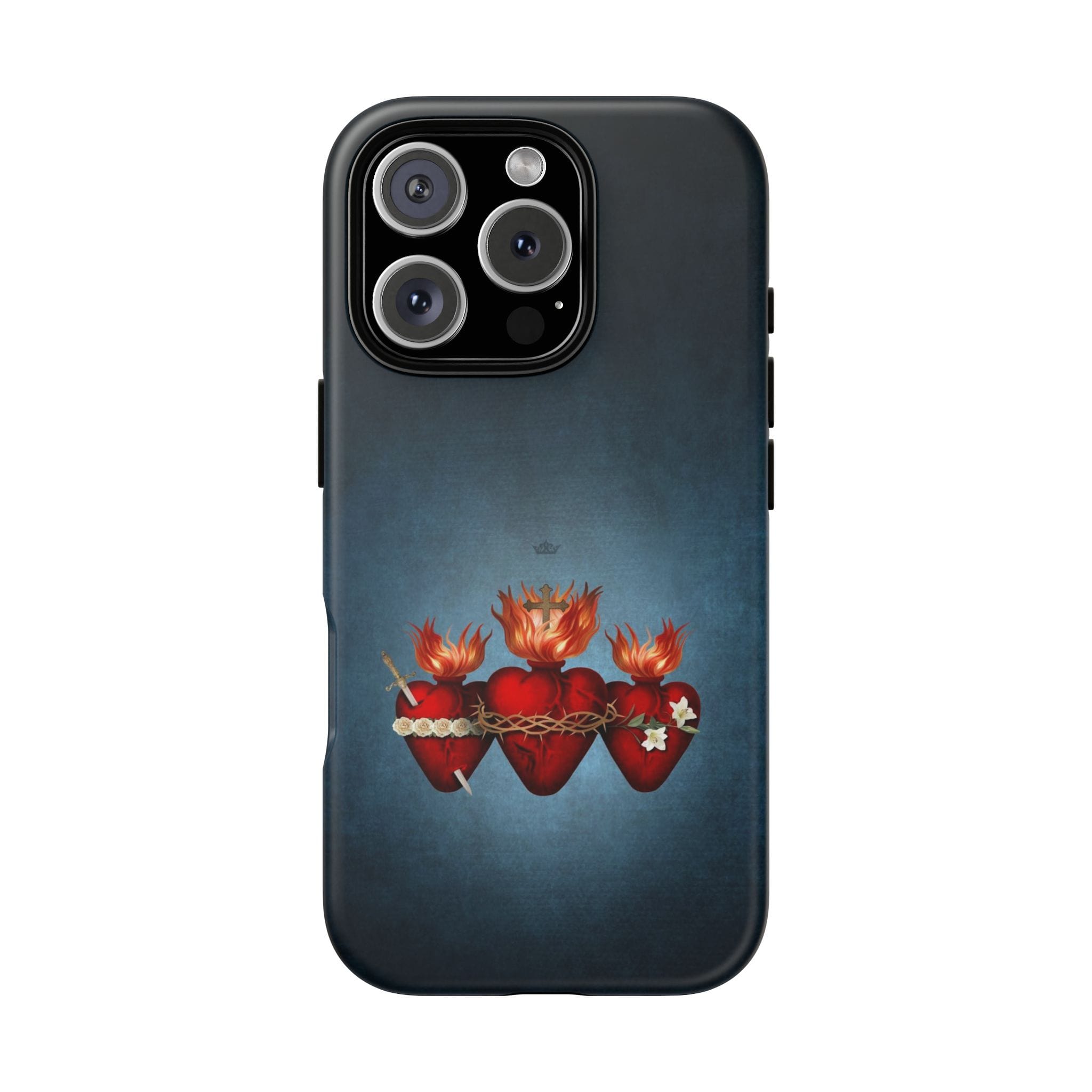Holy Family Hearts Hard Phone Case (Vintage Blue) Copyright VENXARA