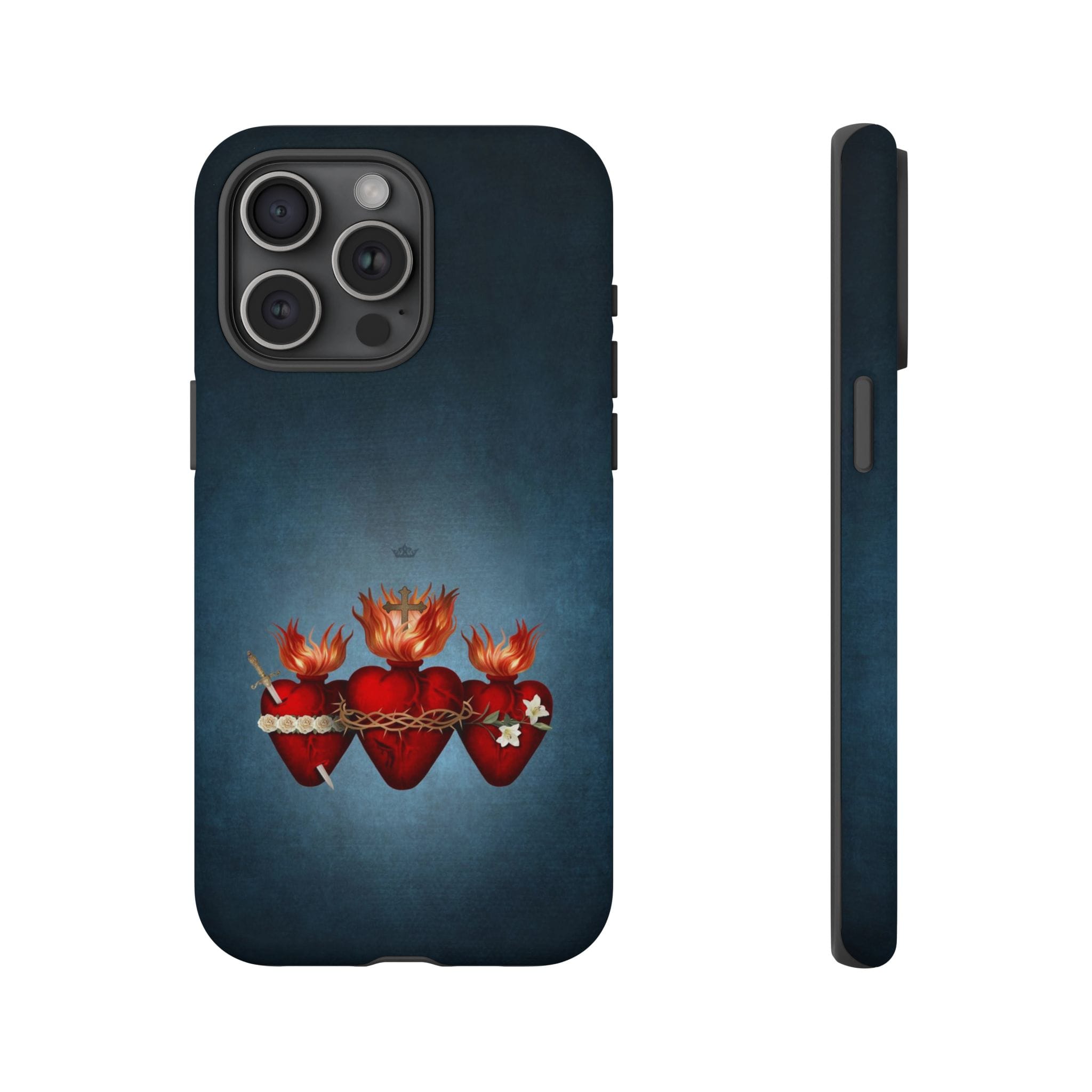 Holy Family Hearts Hard Phone Case (Vintage Blue) Copyright VENXARA