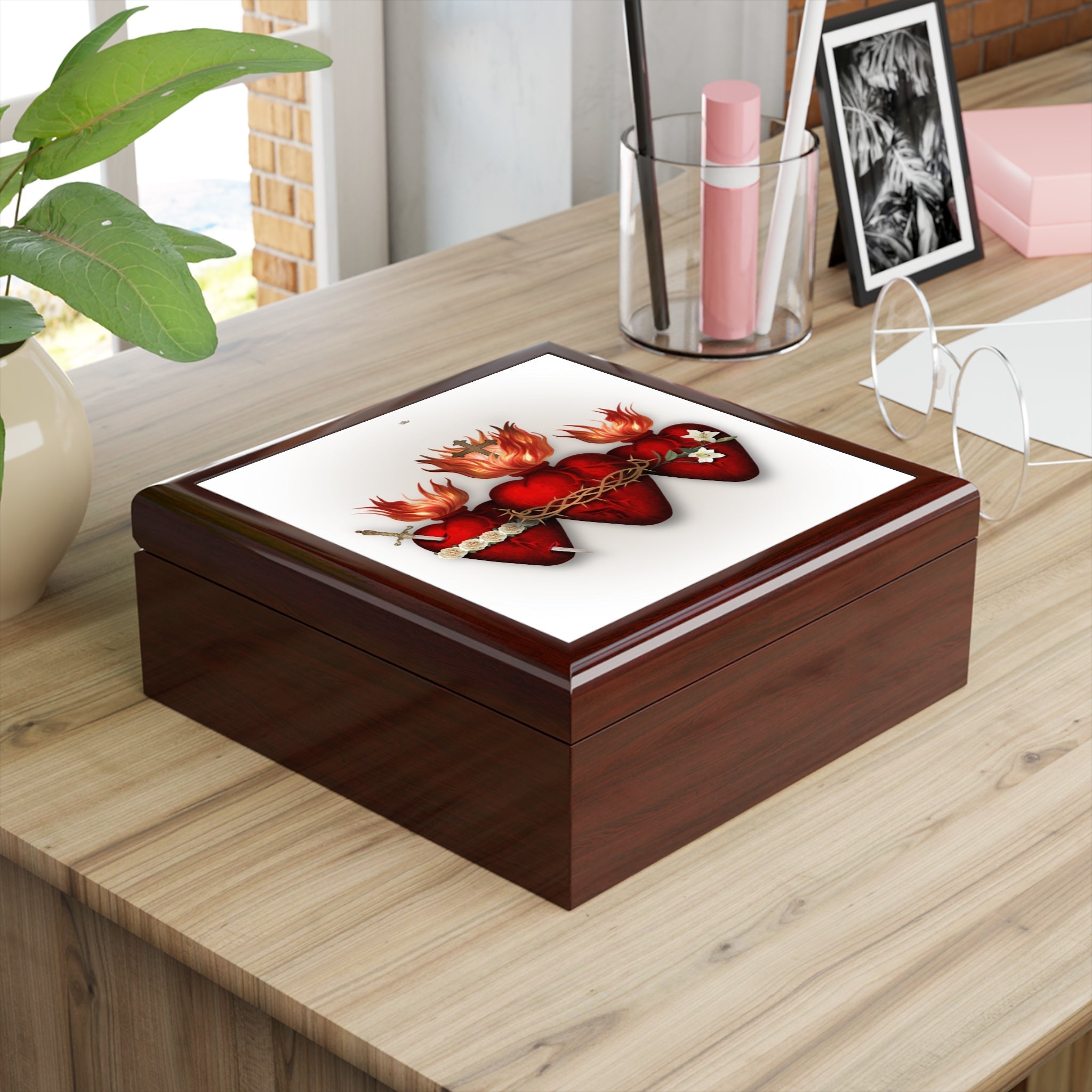 Holy Family Hearts II Keepsake Box