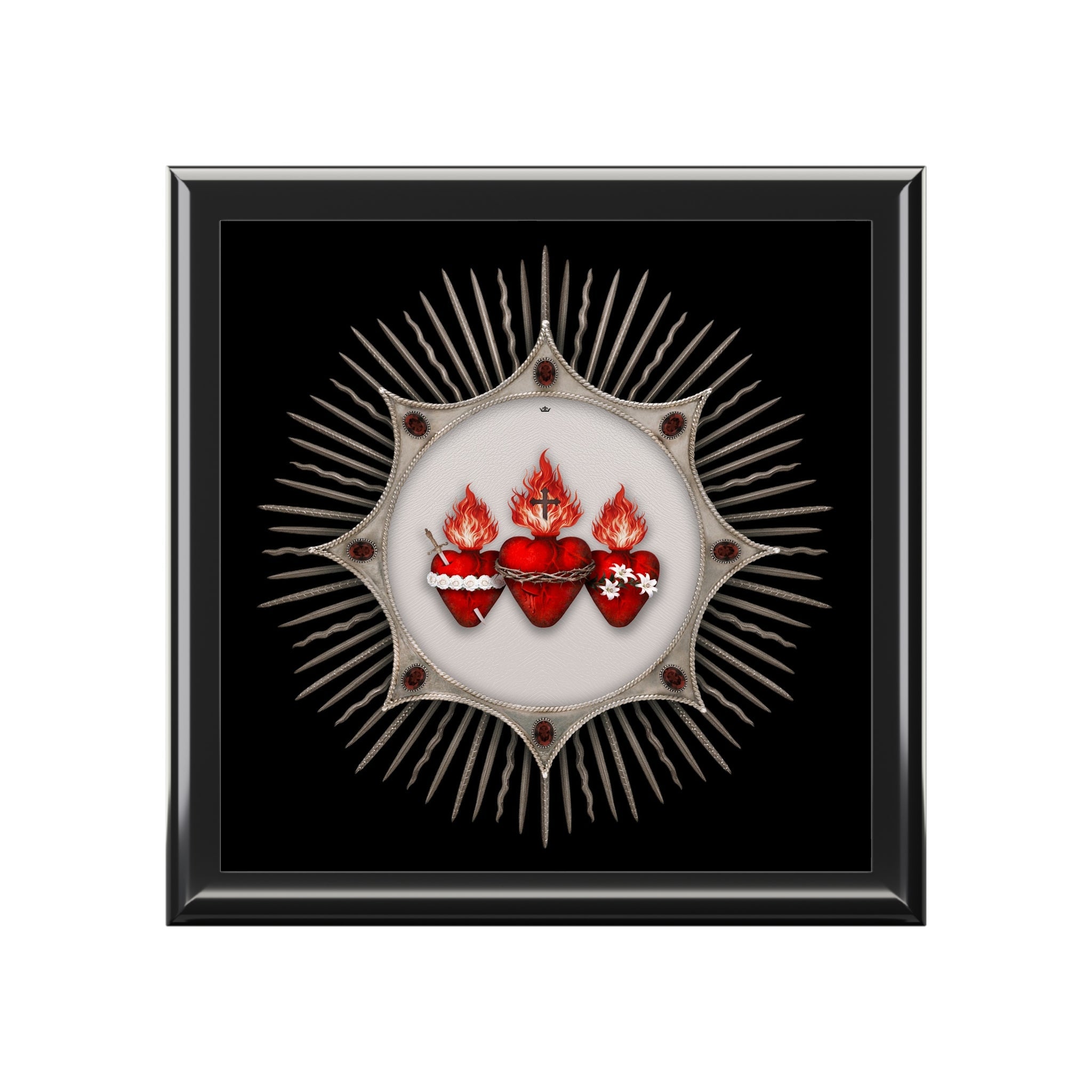 Holy Family Hearts Keepsake Box (Radiant Diadem) - Venxara