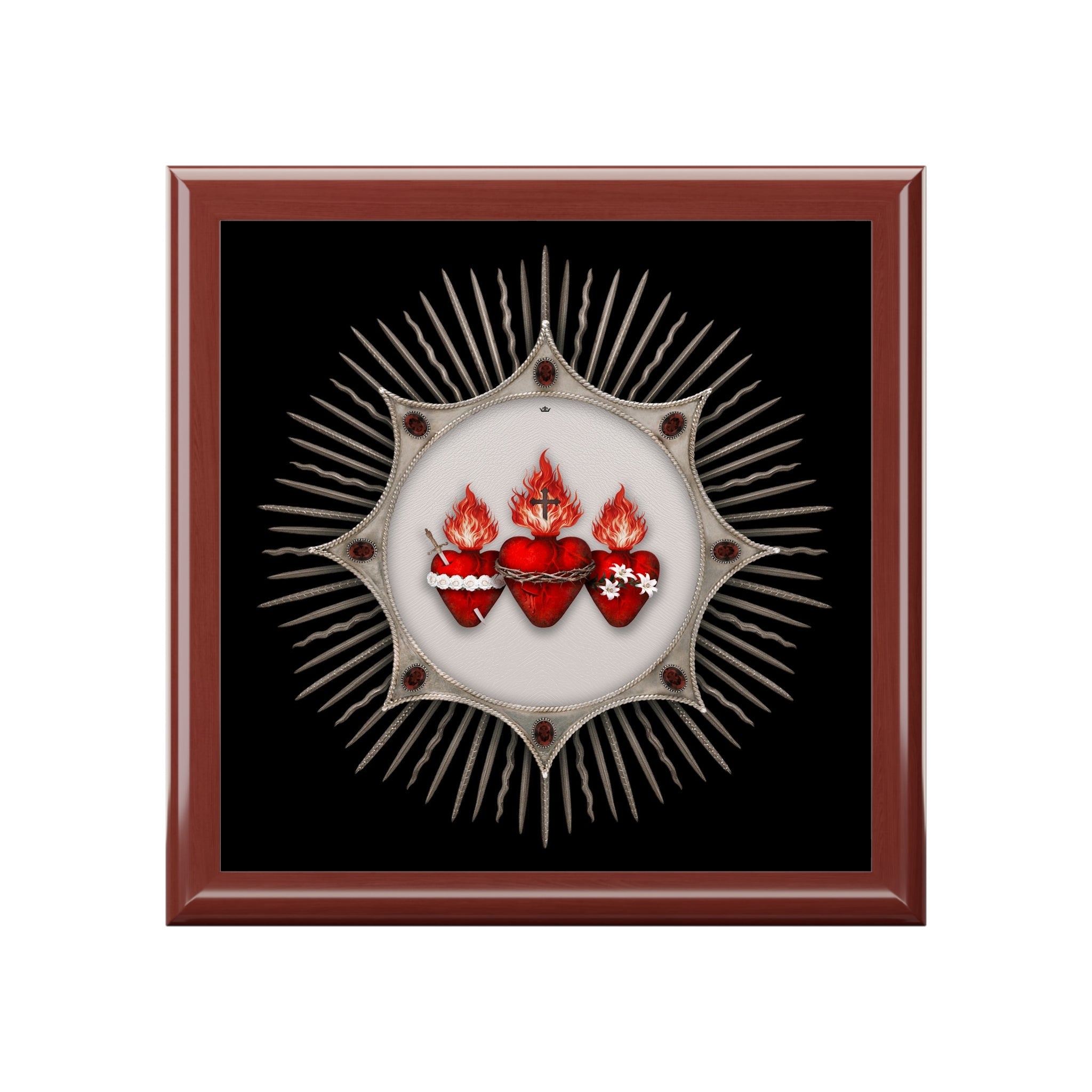 Holy Family Hearts Keepsake Box (Radiant Diadem) - Venxara