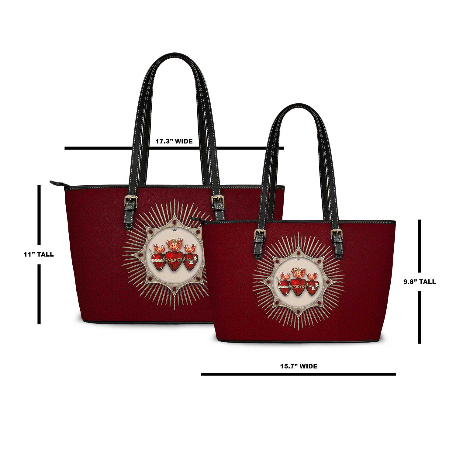 Holy Family Hearts Tote Bag (Cardinal Red) - VENXARA®