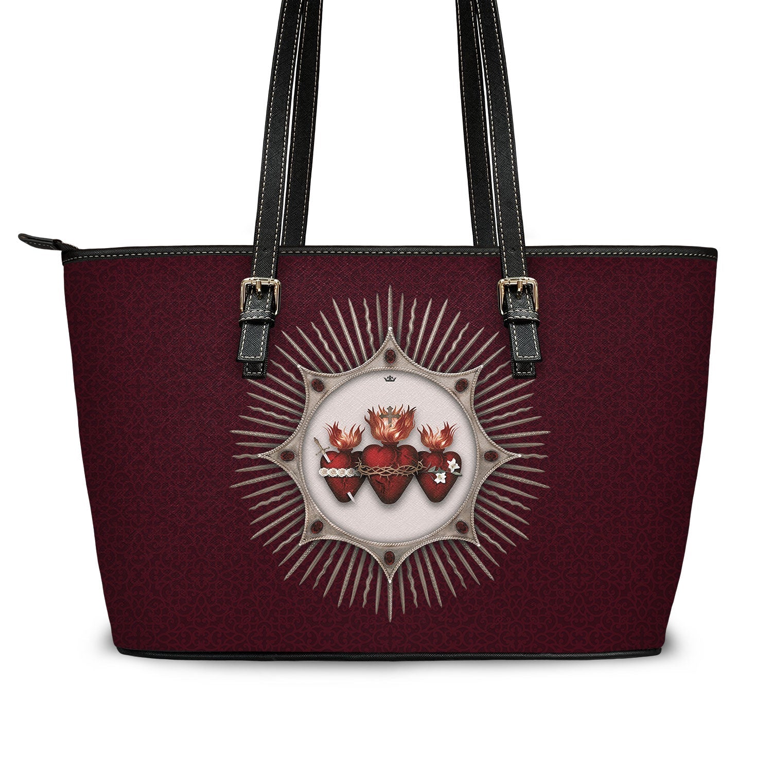 Holy Family Hearts Tote Bag (Cardinal Red) - VENXARA®