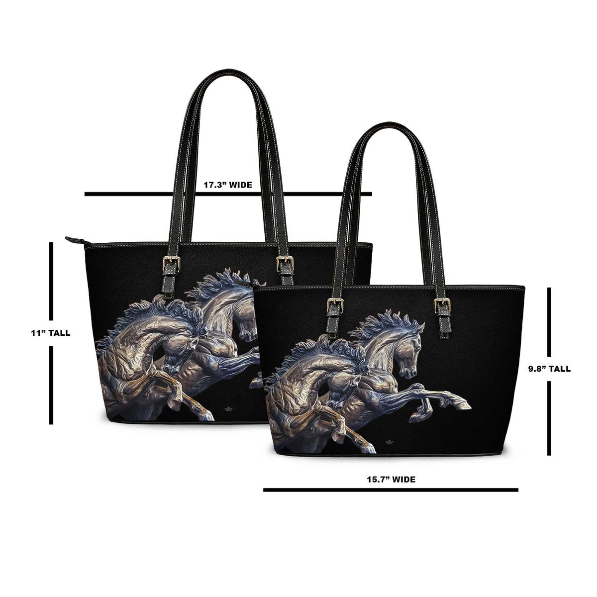 Les Chevaux Tote Bag (Black) Copyright VENXARA