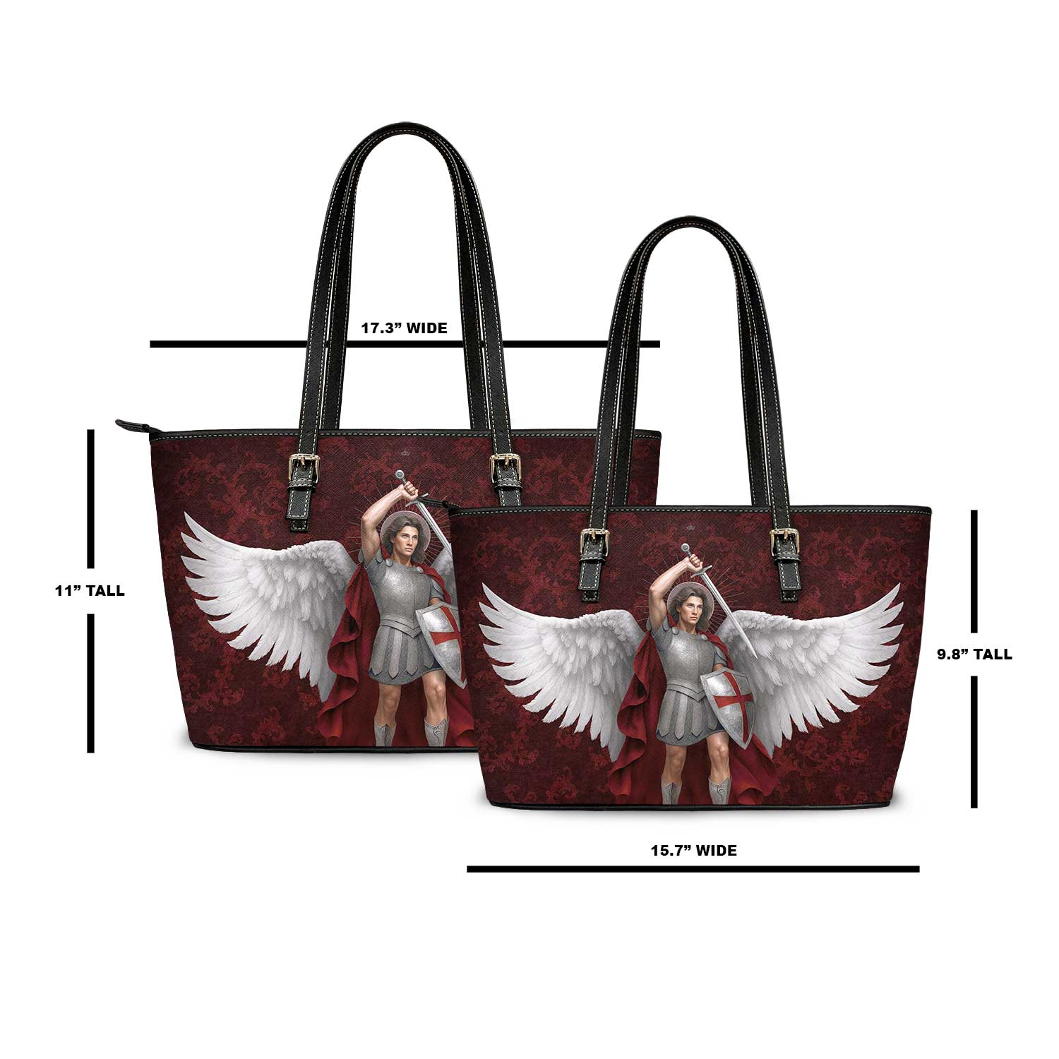 St. Michael the Archangel Tote Bag (Damask Garnet) - Venxara