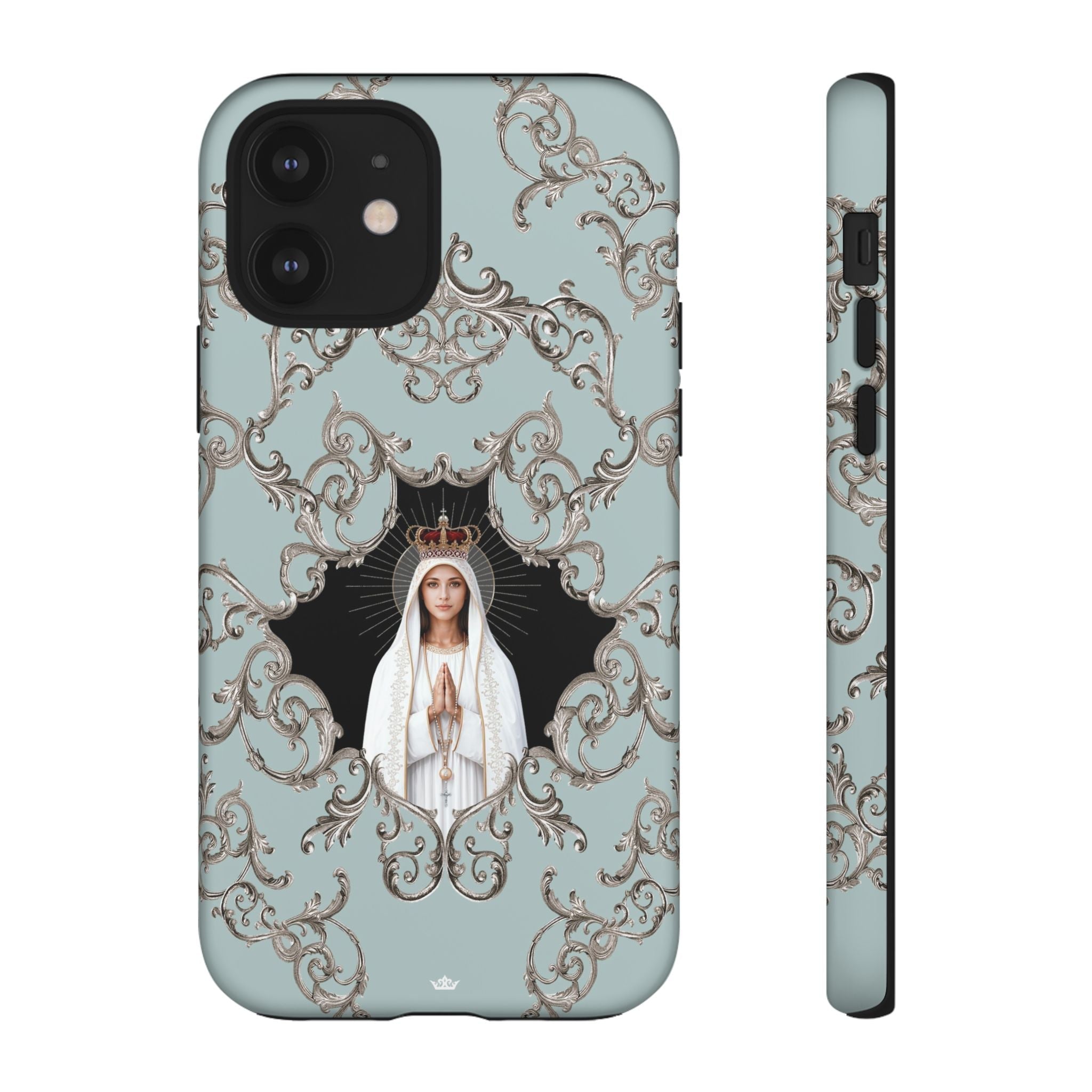 Our Lady of Fatima Hard Phone Case (Baroque Blue) - Venxara