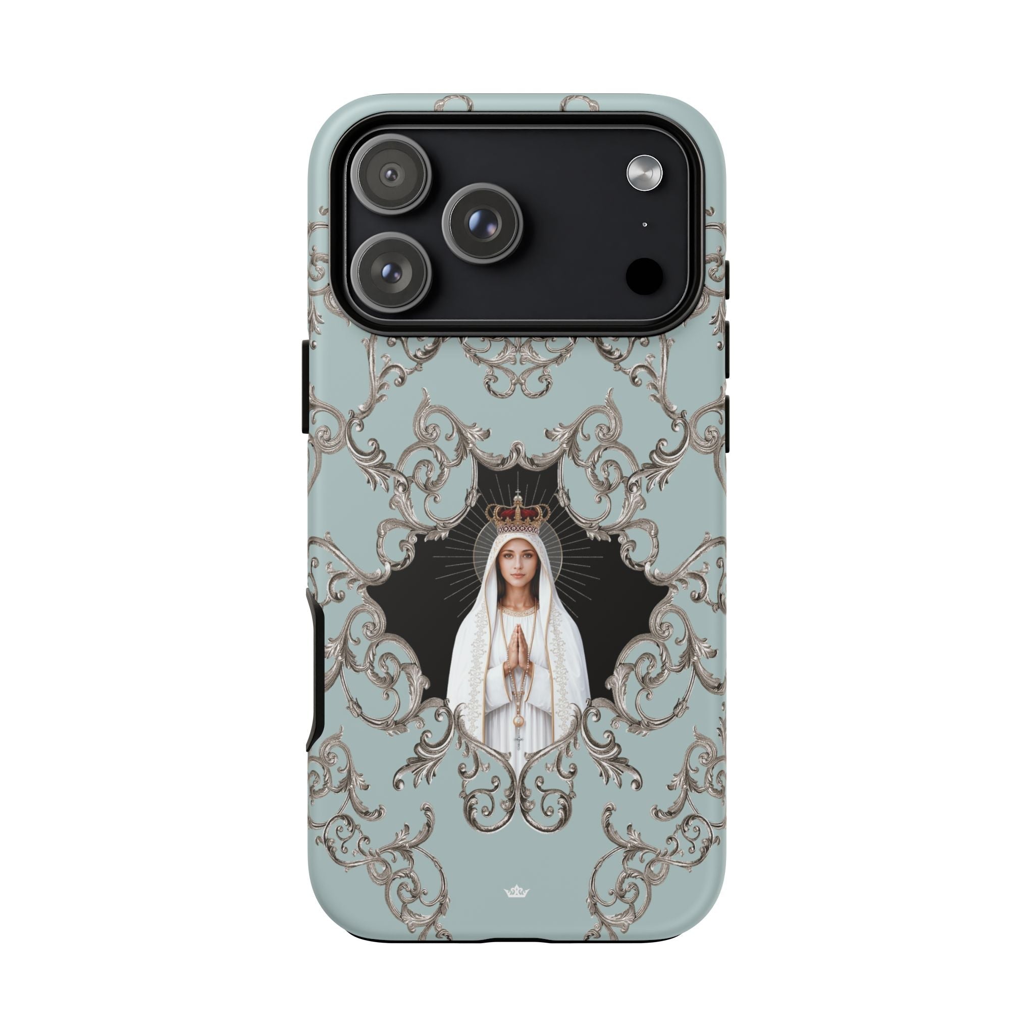 Our Lady of Fatima Hard Phone Case (Baroque Blue) - Venxara