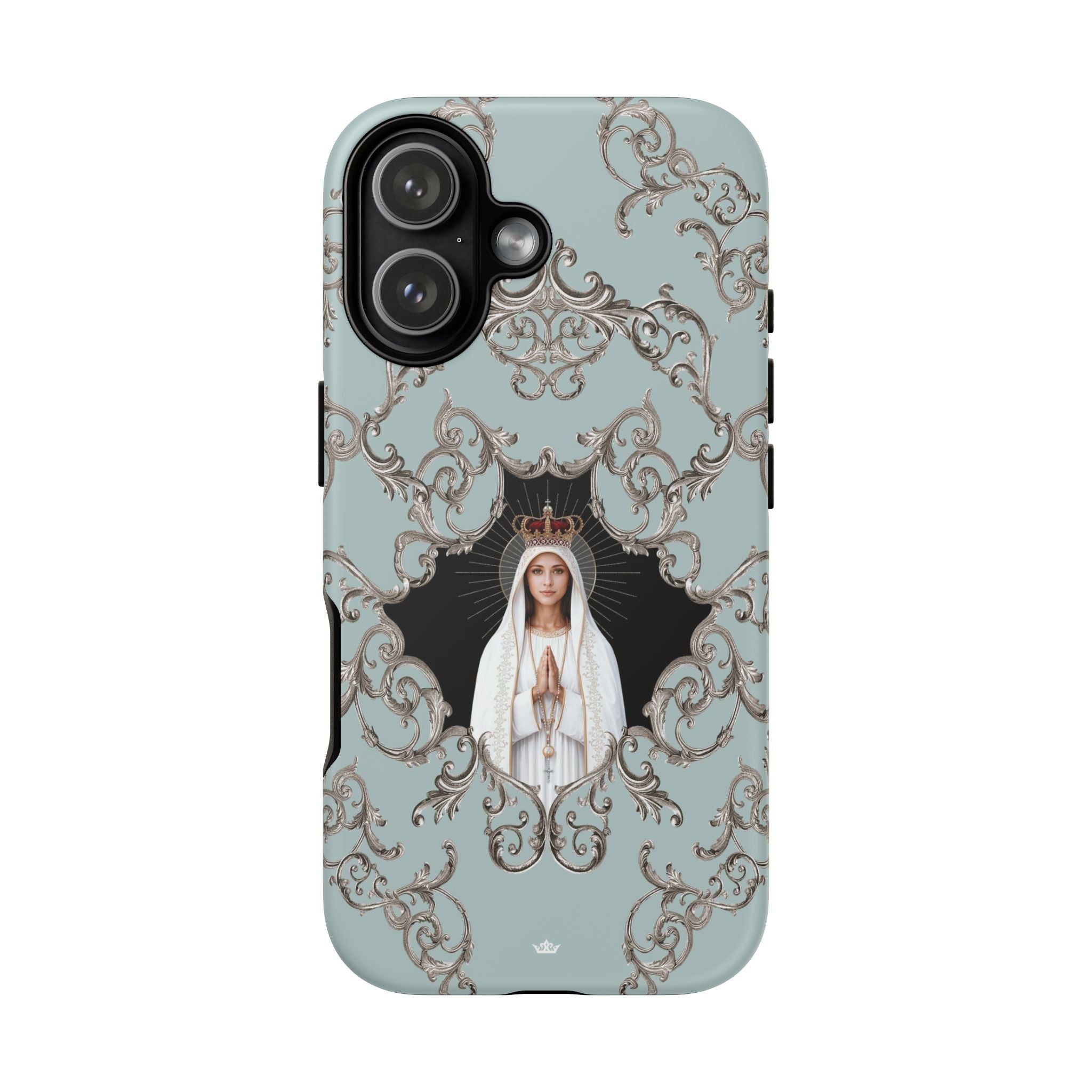 Our Lady of Fatima Hard Phone Case (Baroque Blue) - Venxara
