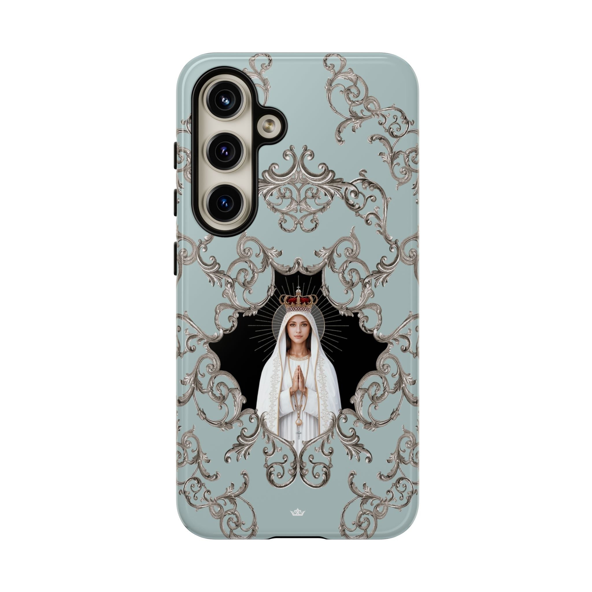 Our Lady of Fatima Hard Phone Case (Baroque Blue) - Venxara