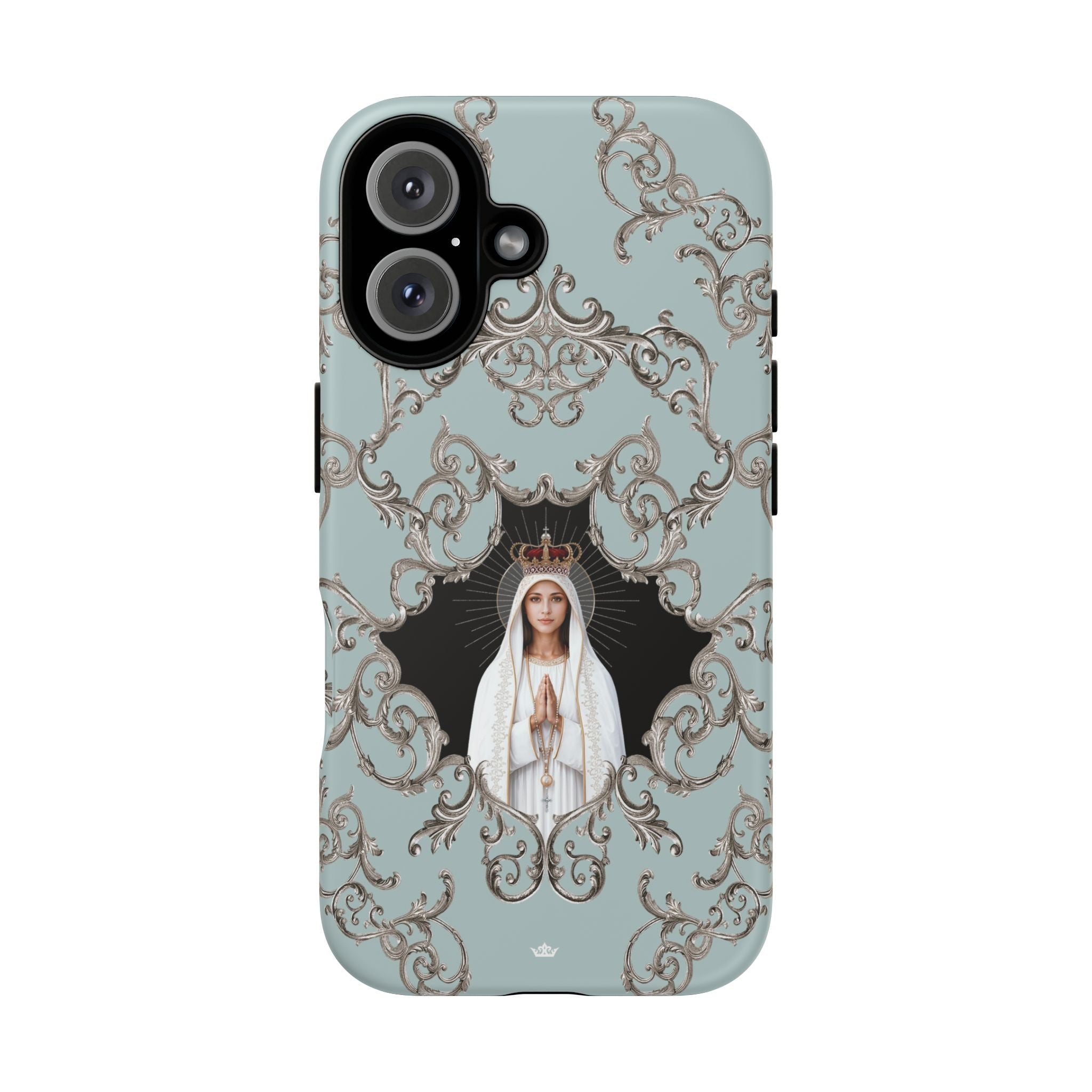 Our Lady of Fatima Hard Phone Case (Baroque Blue) - Venxara