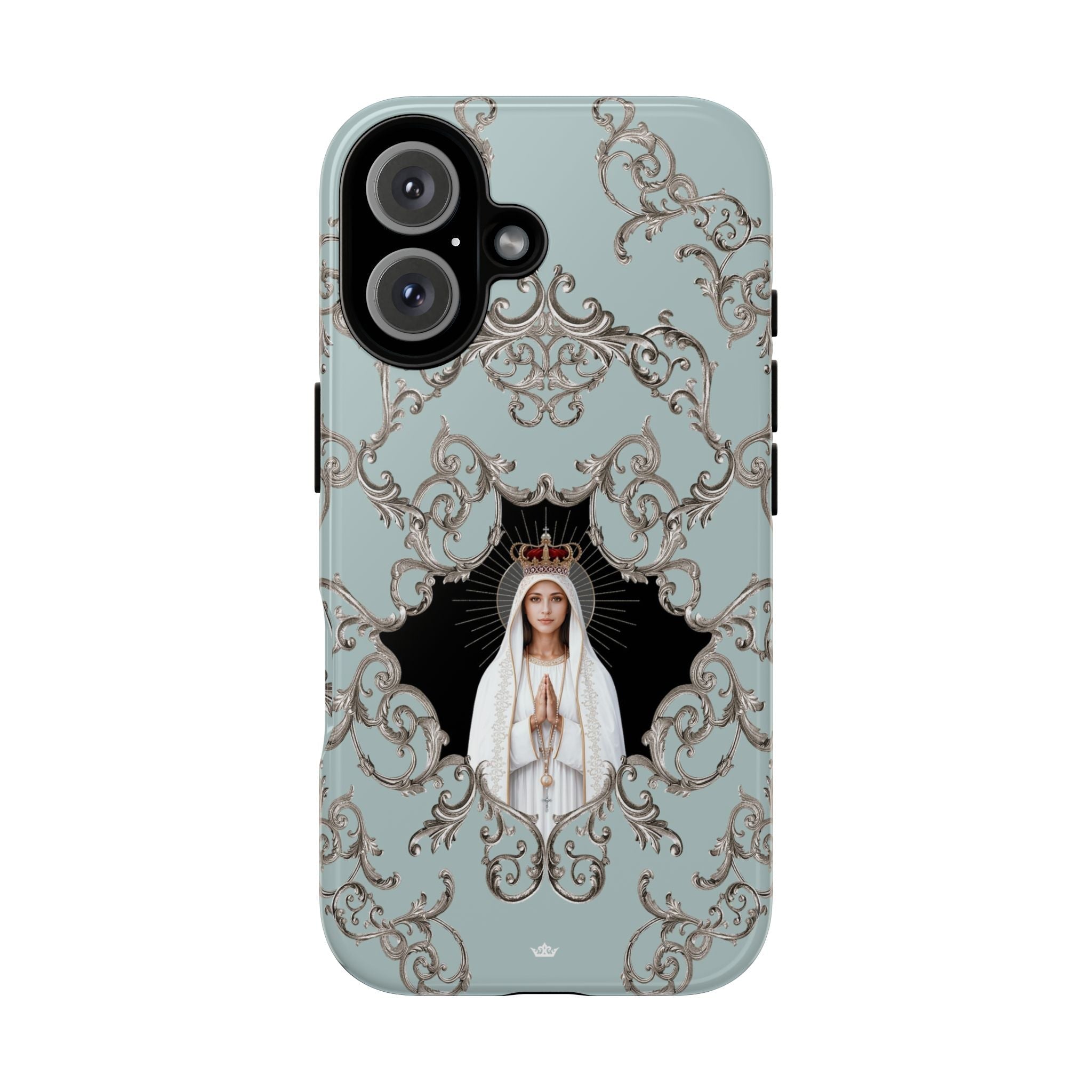 Our Lady of Fatima Hard Phone Case (Baroque Blue) - Venxara