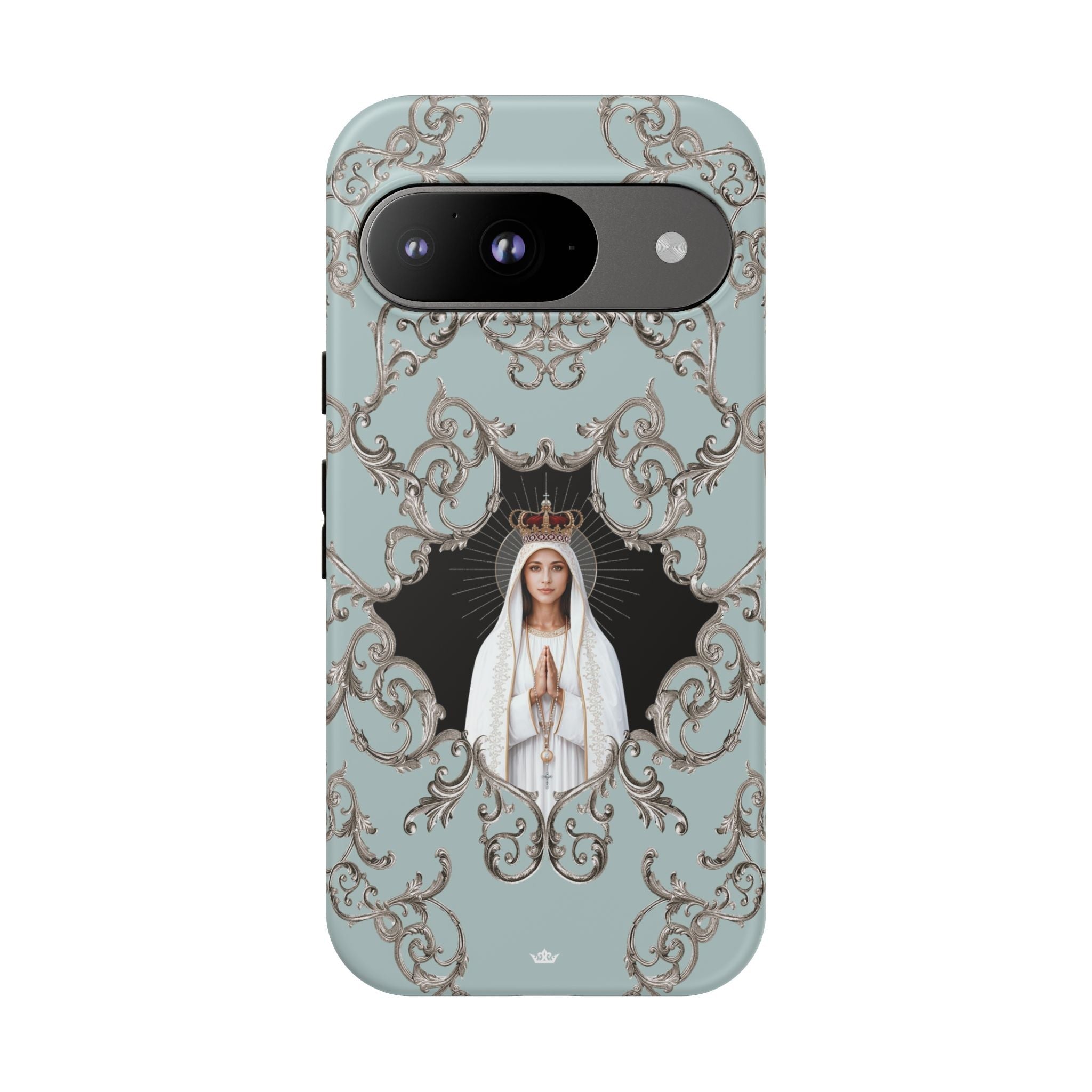 Our Lady of Fatima Hard Phone Case (Baroque Blue) - Venxara