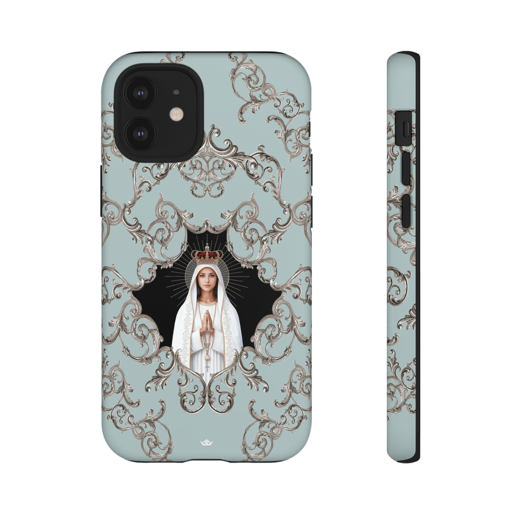 Our Lady of Fatima Hard Phone Case (Baroque Blue) - Venxara