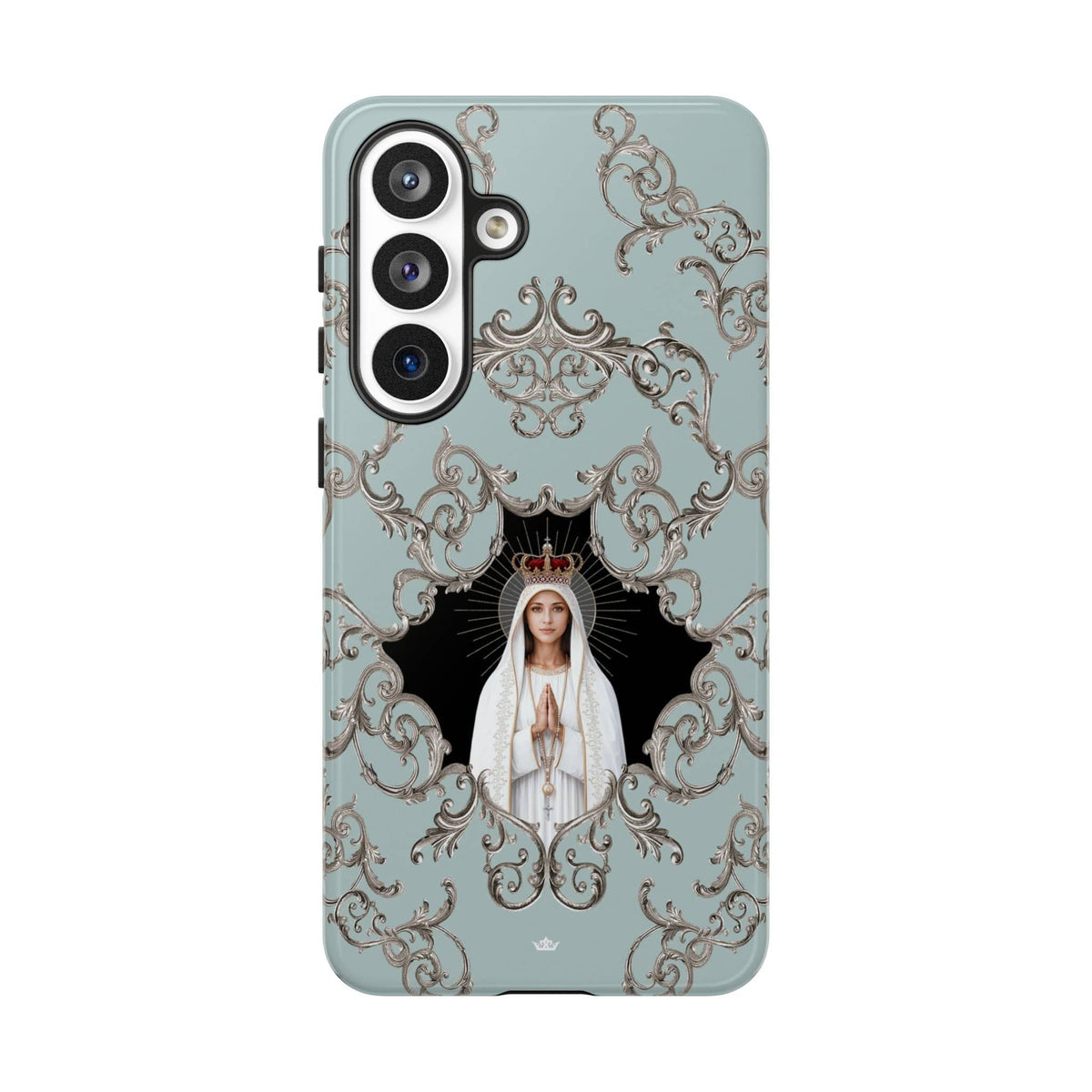 Our Lady of Fatima Hard Phone Case (Baroque Blue) Copyright VENXARA