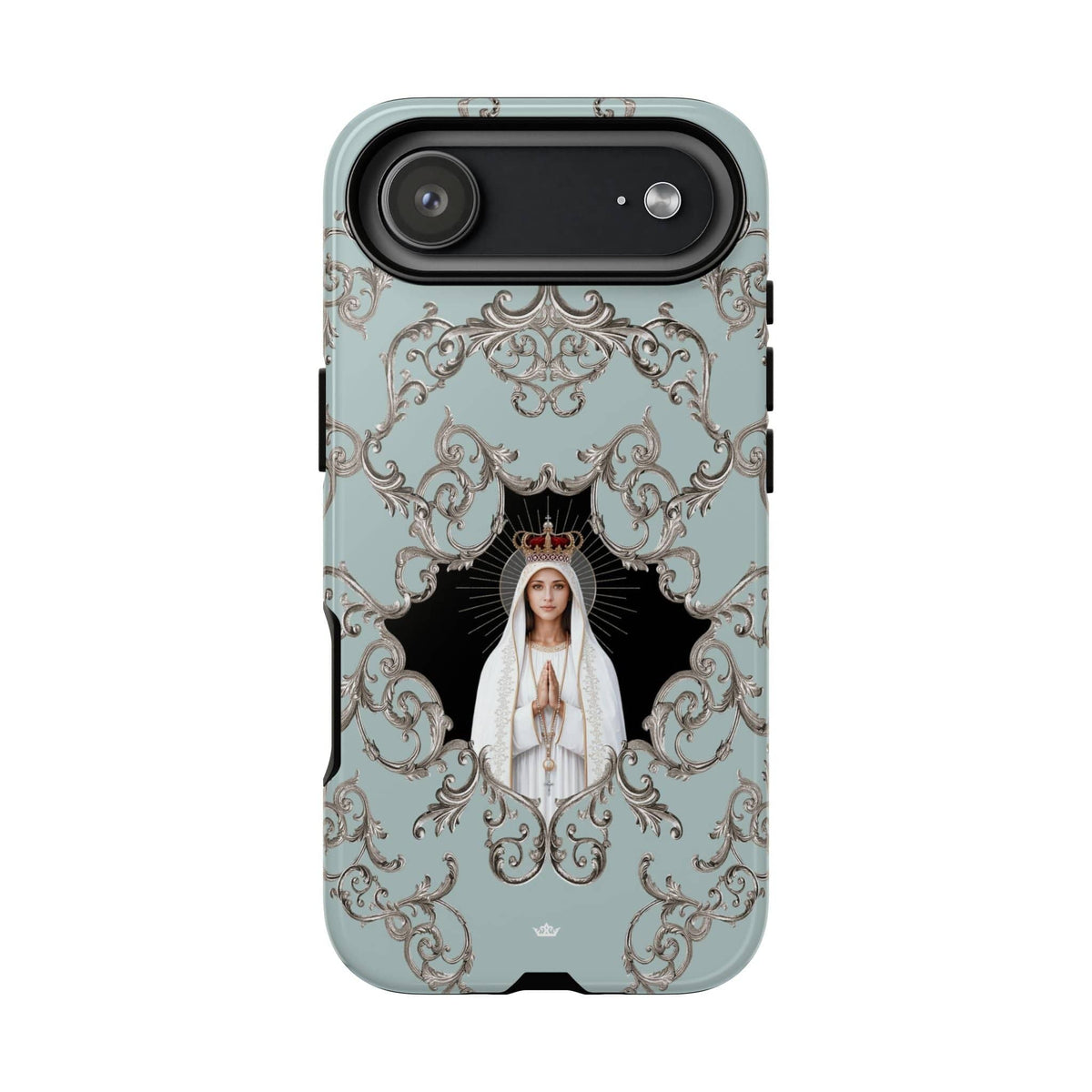 Our Lady of Fatima Hard Phone Case (Baroque Blue) Copyright VENXARA