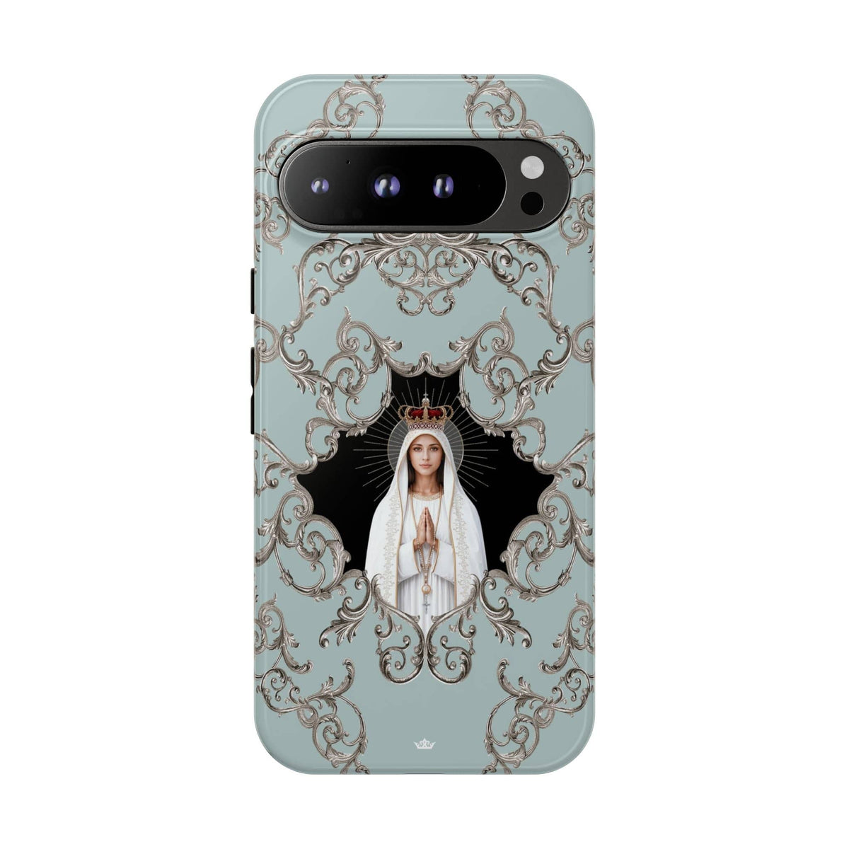Our Lady of Fatima Hard Phone Case (Baroque Blue) Copyright VENXARA