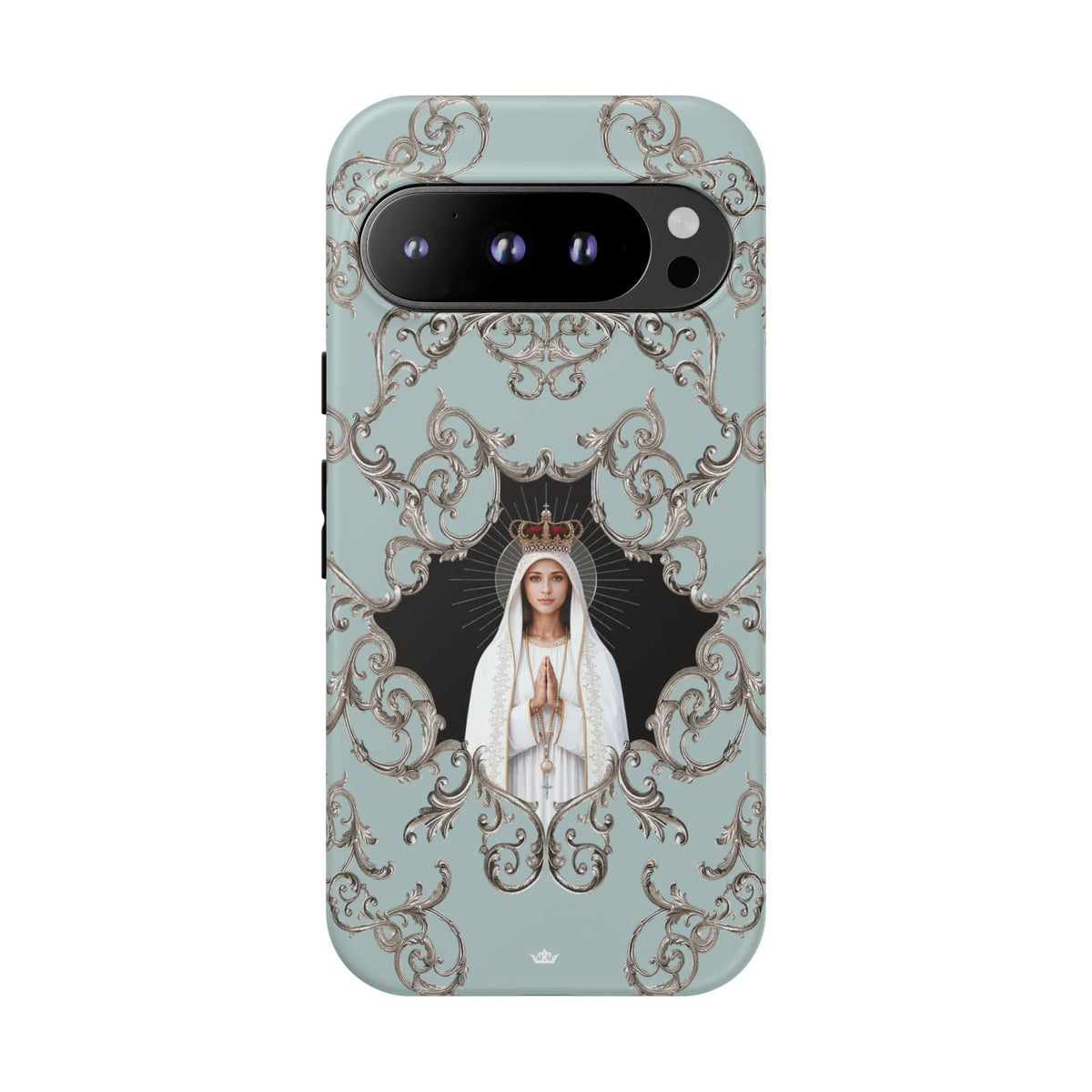 Our Lady of Fatima Hard Phone Case (Baroque Blue) Copyright VENXARA