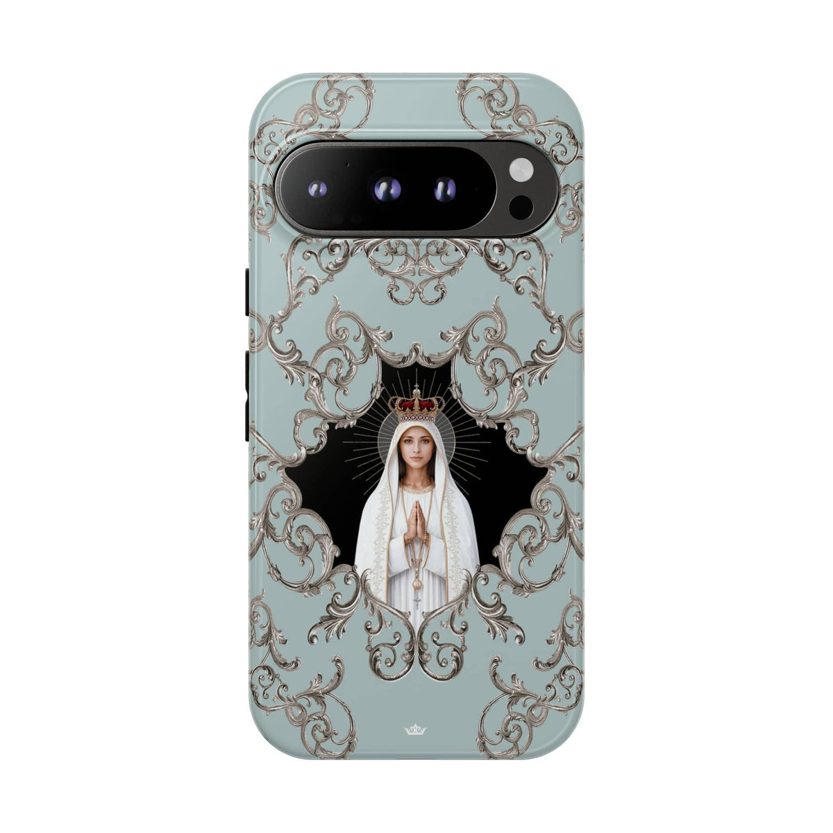 Our Lady of Fatima Hard Phone Case (Baroque Blue) Copyright VENXARA