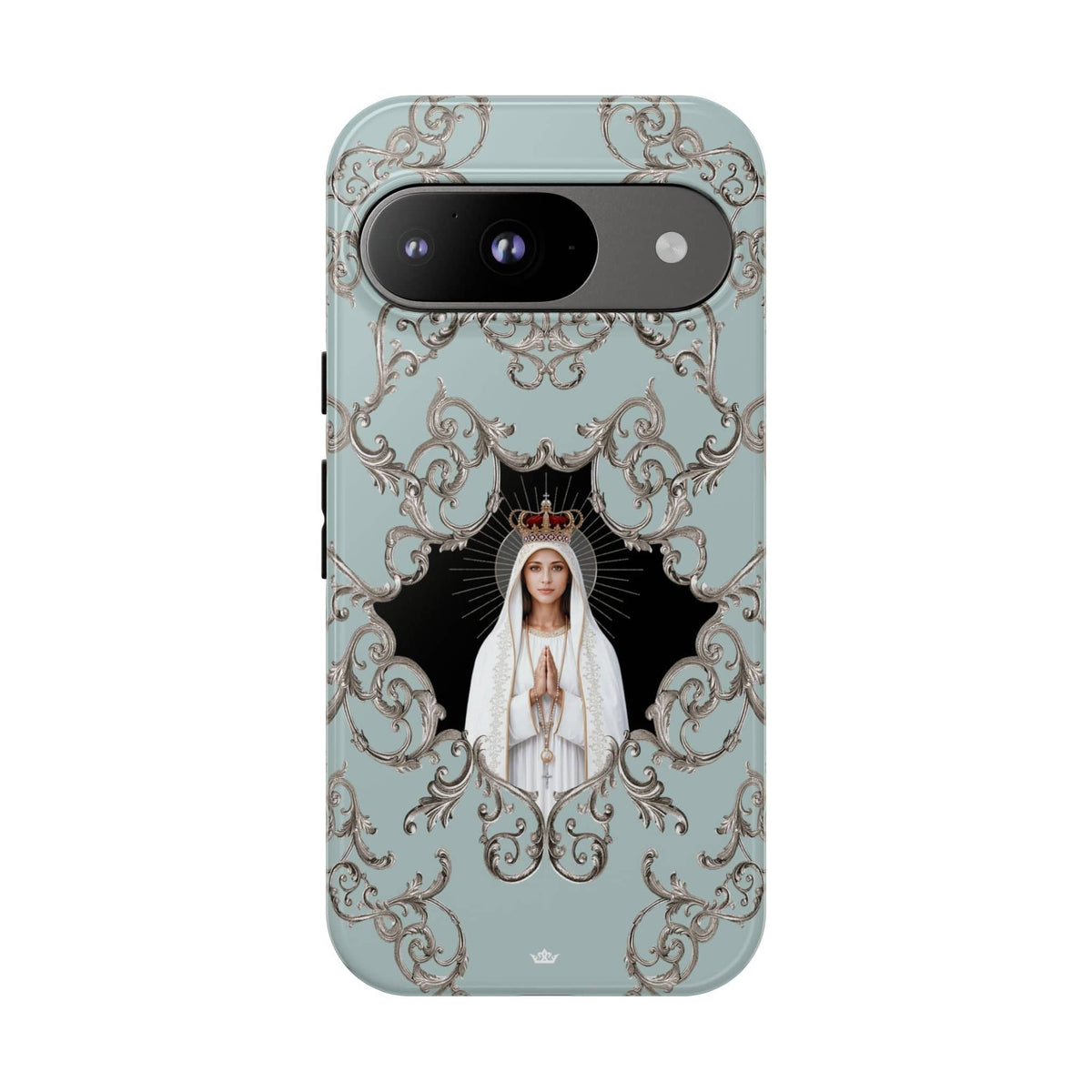 Our Lady of Fatima Hard Phone Case (Baroque Blue) Copyright VENXARA
