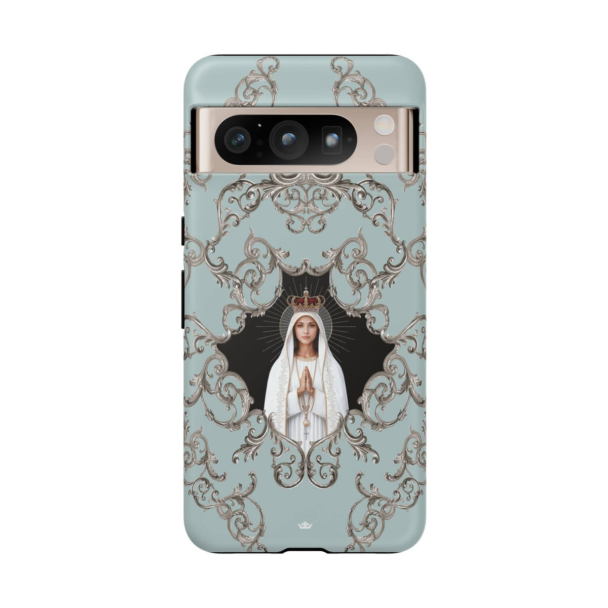 Our Lady of Fatima Hard Phone Case (Baroque Blue) Copyright VENXARA