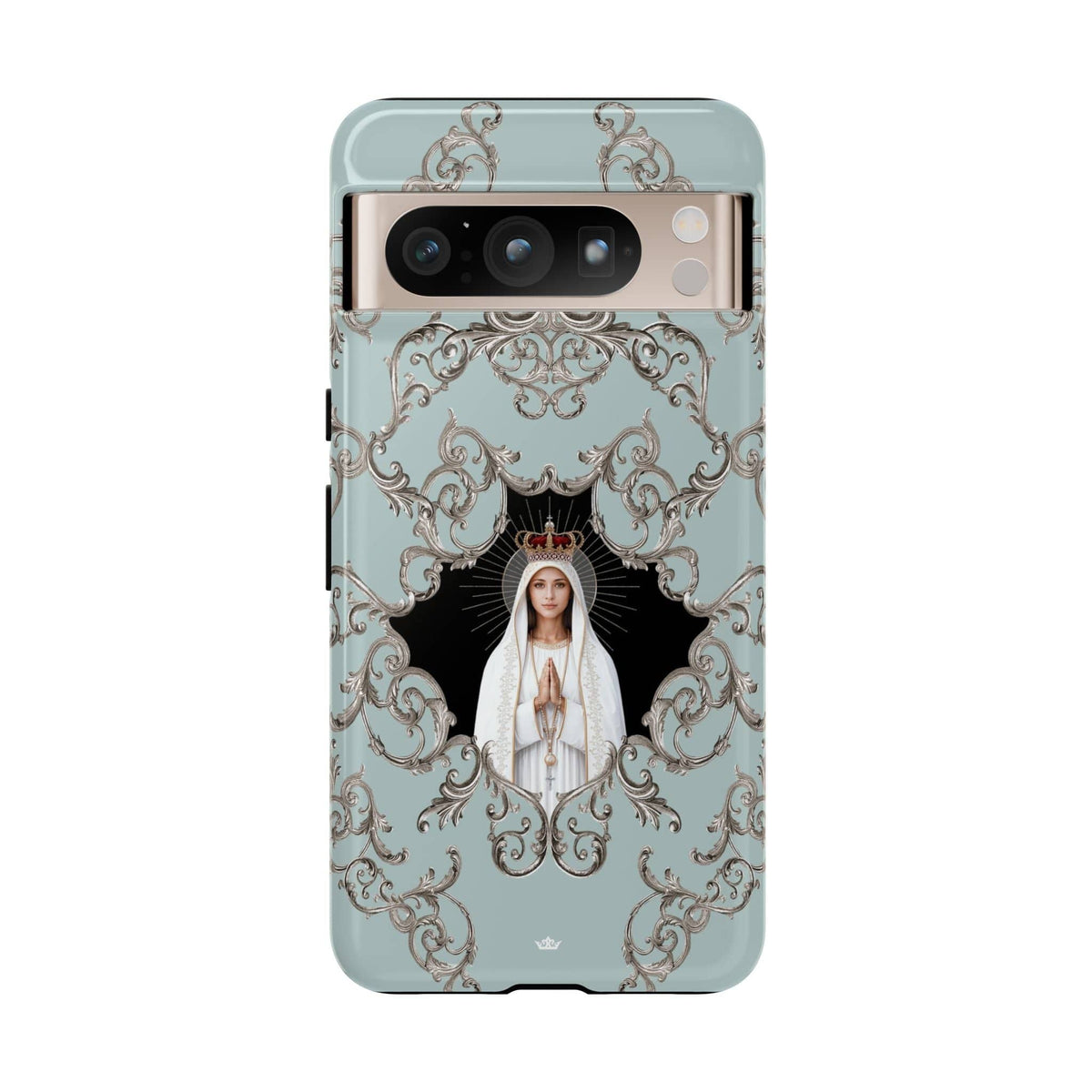 Our Lady of Fatima Hard Phone Case (Baroque Blue) Copyright VENXARA