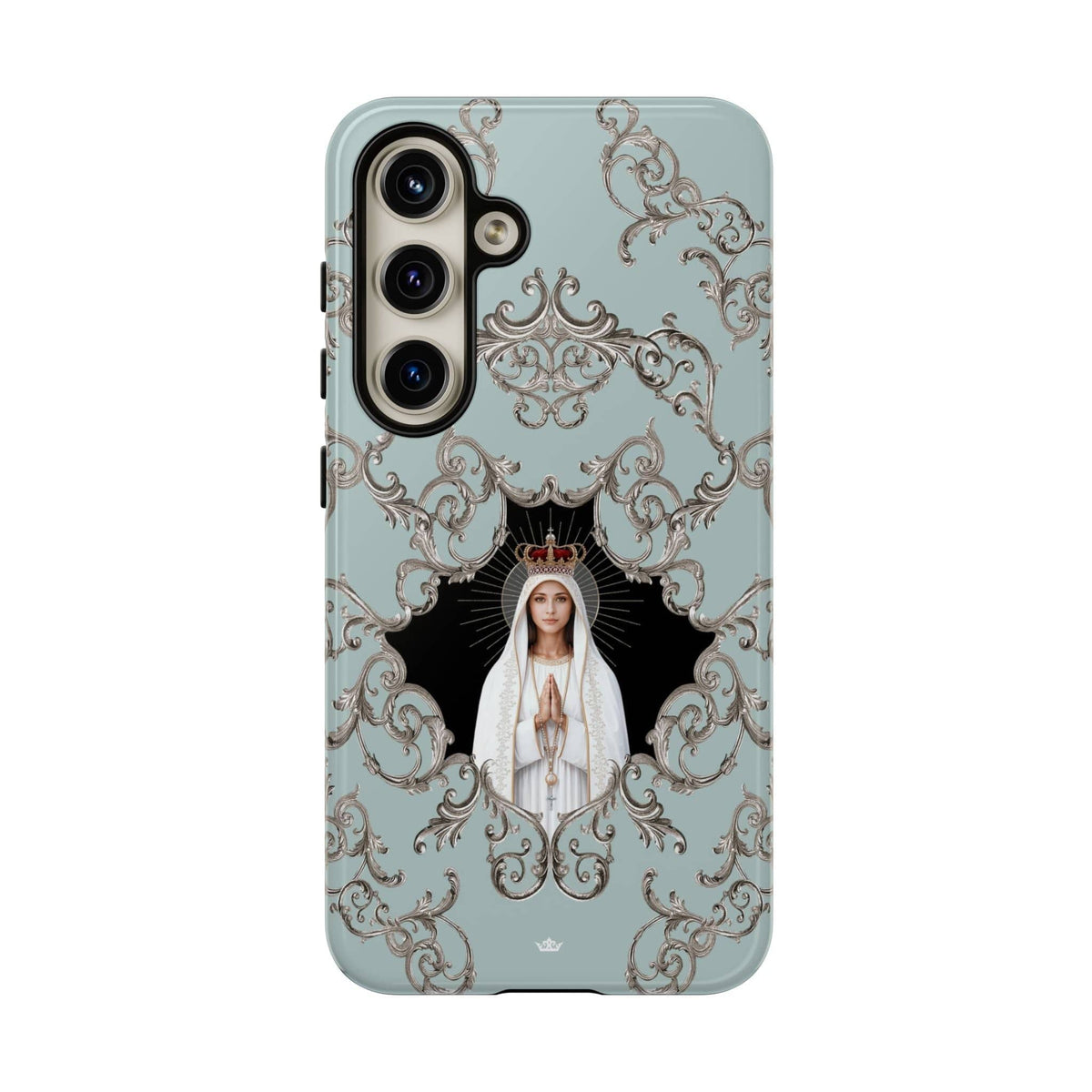 Our Lady of Fatima Hard Phone Case (Baroque Blue) Copyright VENXARA