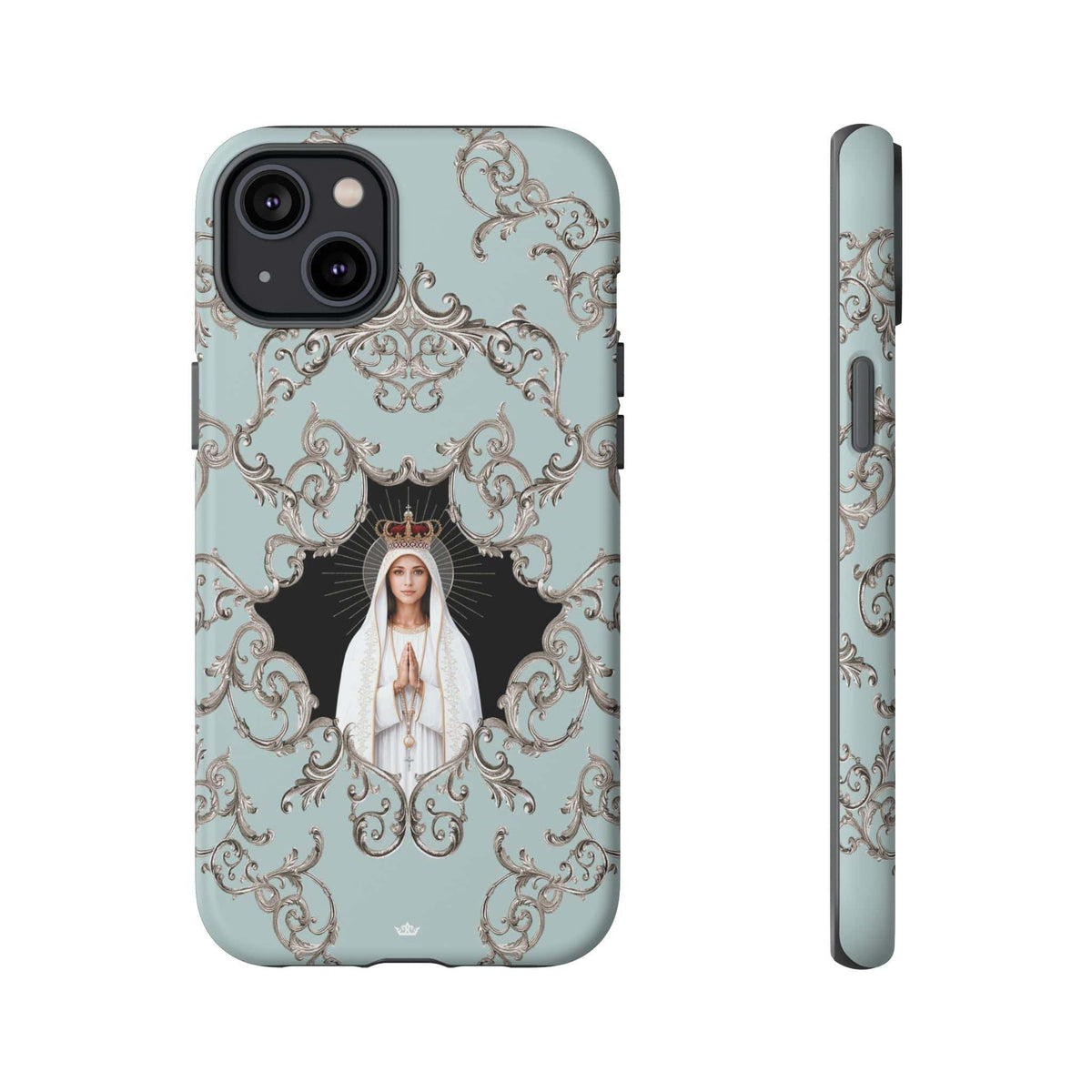 Our Lady of Fatima Hard Phone Case (Baroque Blue) Copyright VENXARA