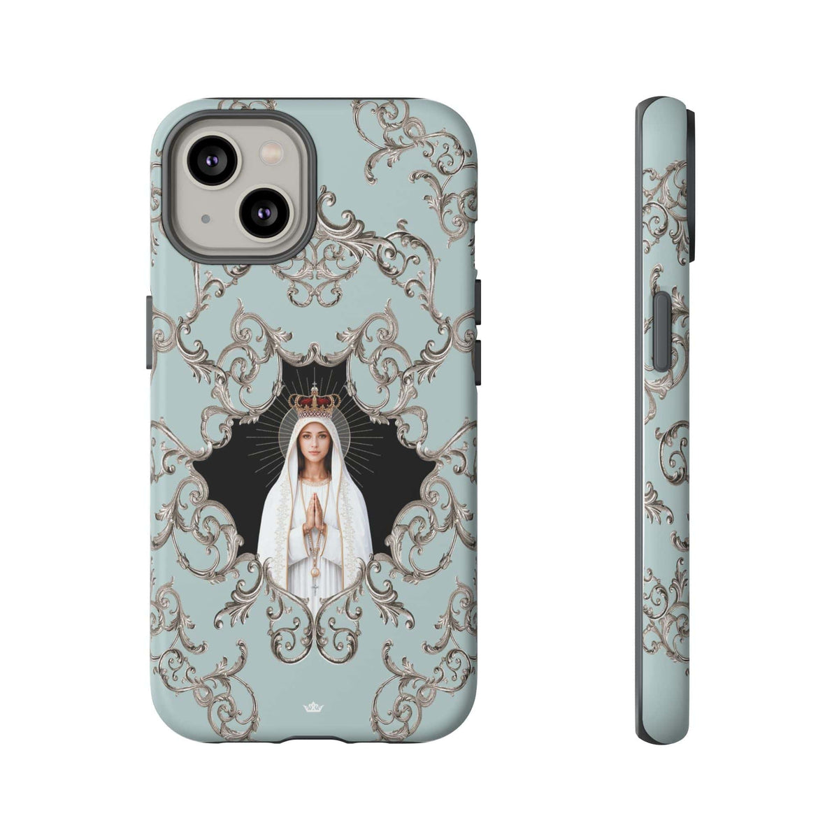 Our Lady of Fatima Hard Phone Case (Baroque Blue) Copyright VENXARA