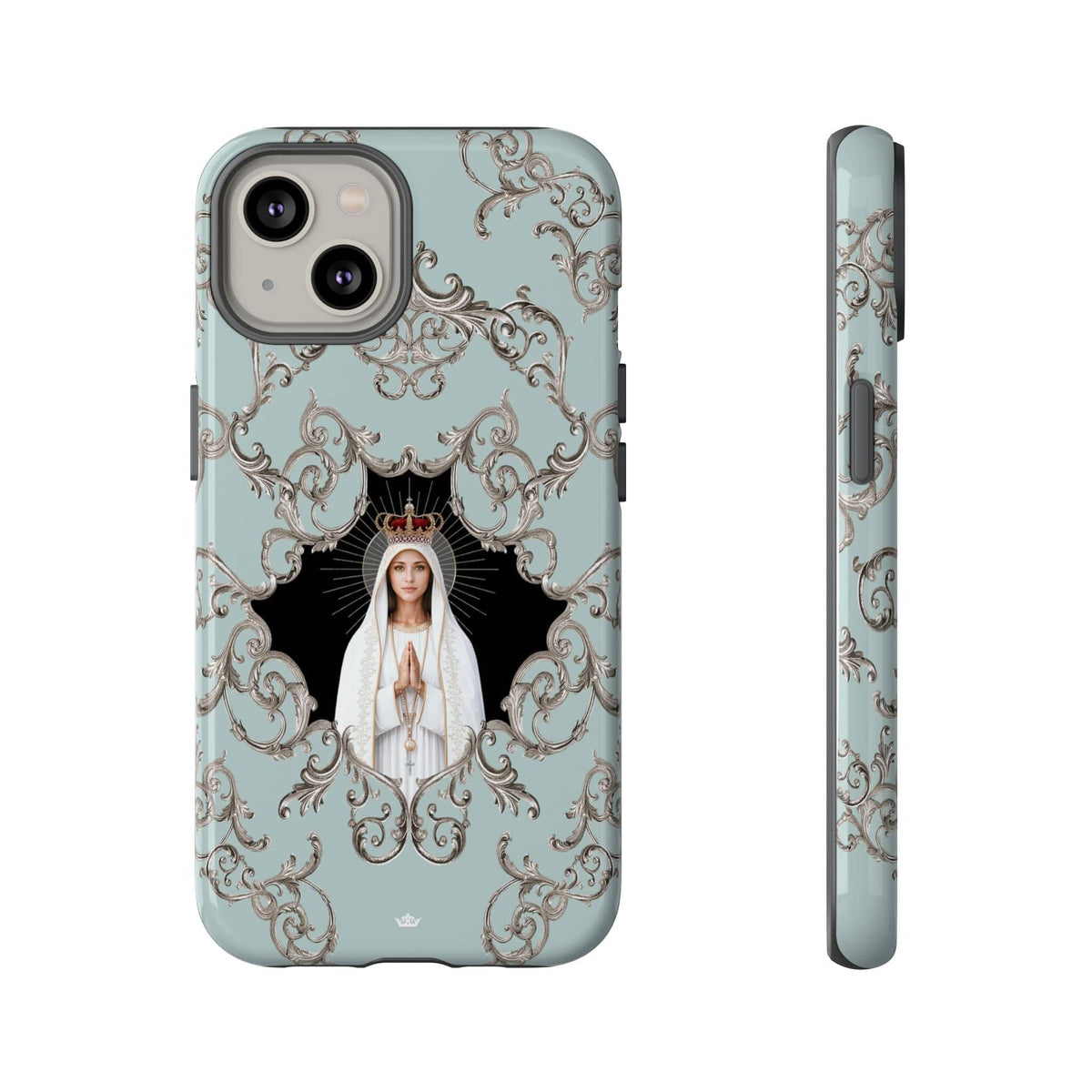 Our Lady of Fatima Hard Phone Case (Baroque Blue) Copyright VENXARA