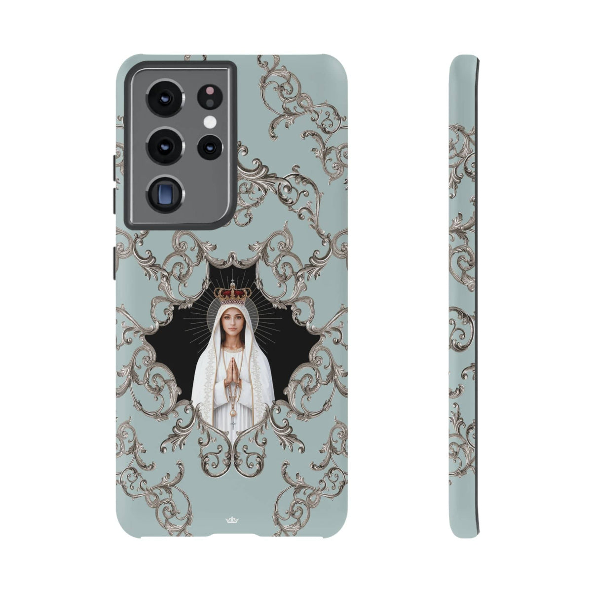 Our Lady of Fatima Hard Phone Case (Baroque Blue) Copyright VENXARA