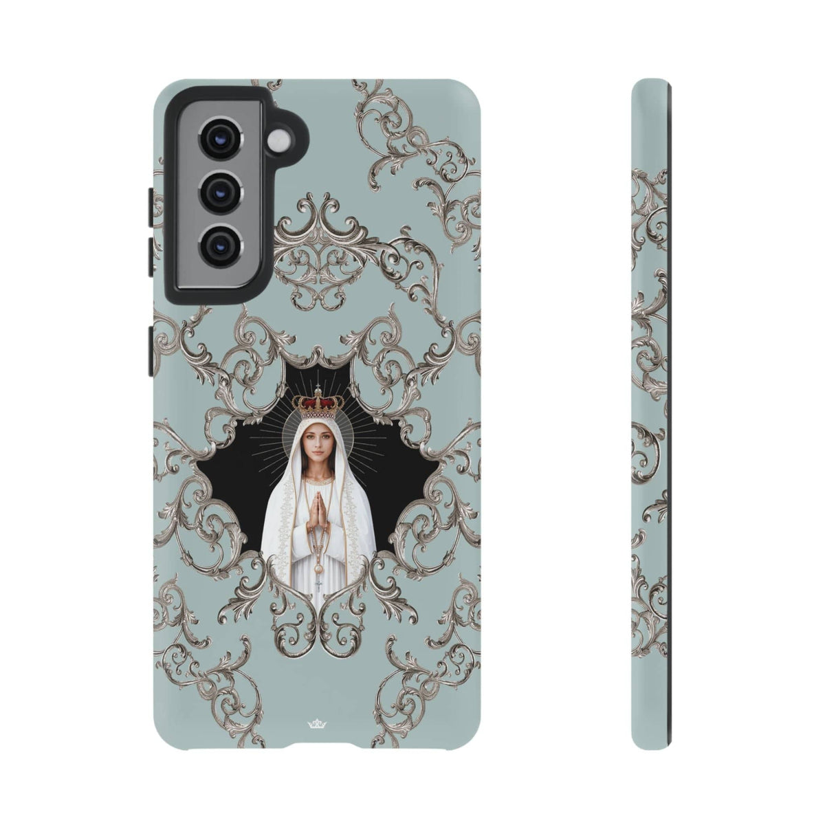 Our Lady of Fatima Hard Phone Case (Baroque Blue) Copyright VENXARA