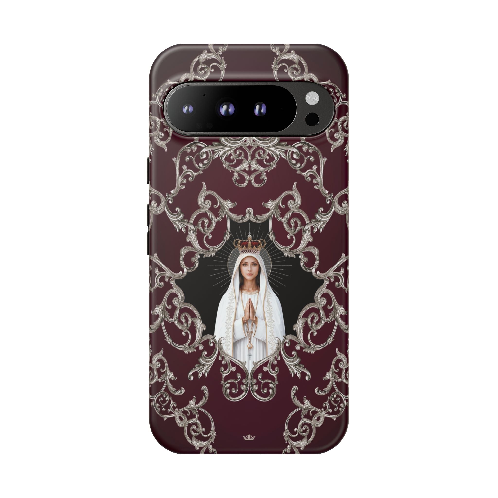 Our Lady of Fatima Hard Phone Case (Baroque Mahogany) - Venxara