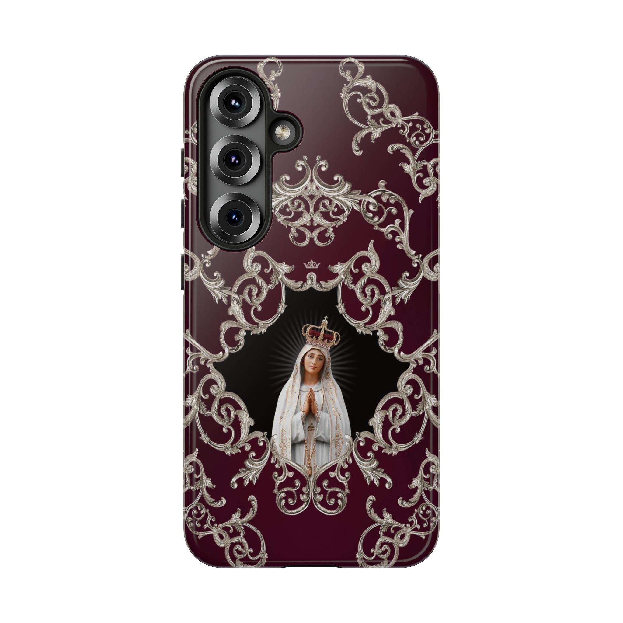 Our Lady of Fatima Hard Phone Case (Baroque Mahogany) - VENXARA