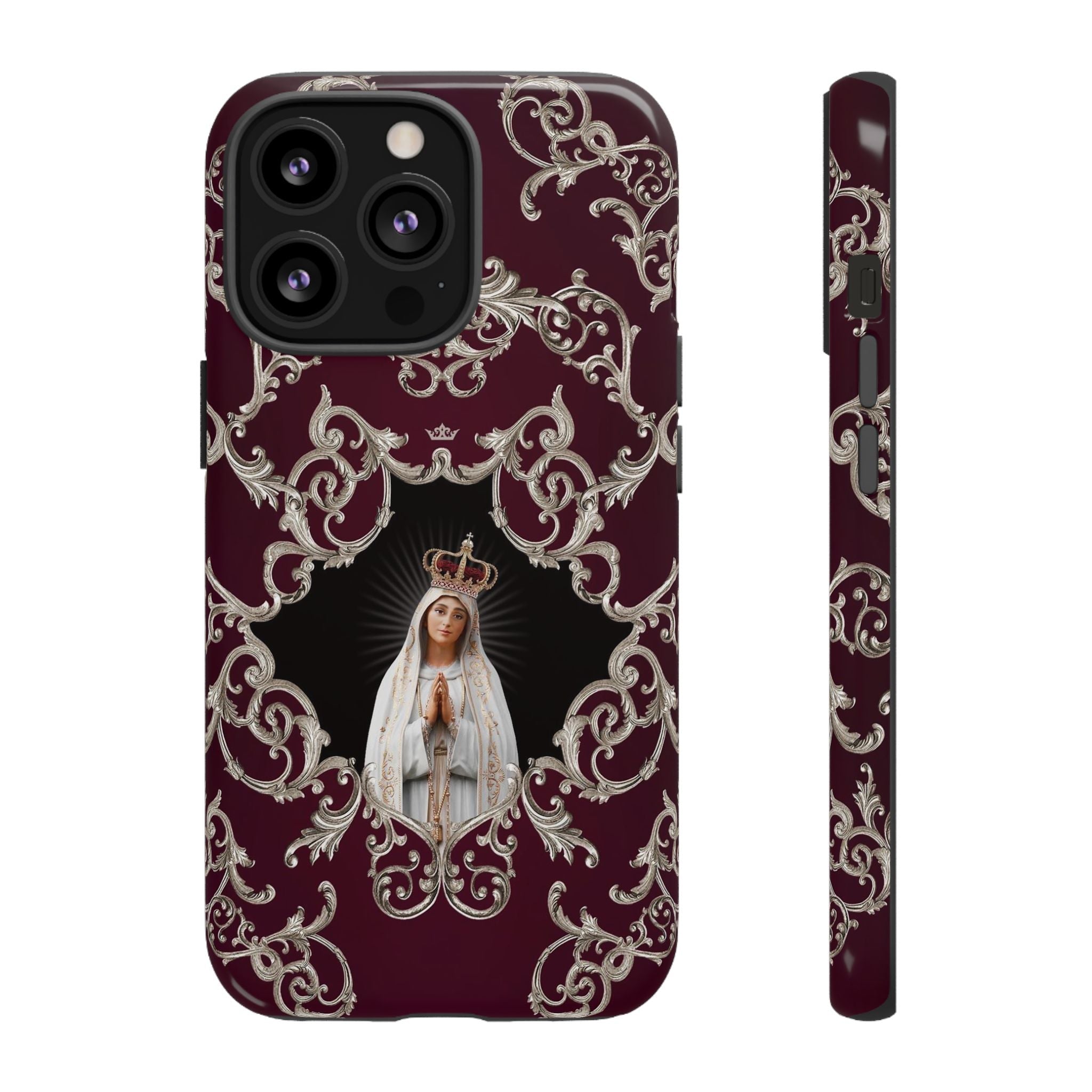 Our Lady of Fatima Hard Phone Case (Baroque Mahogany) - VENXARA