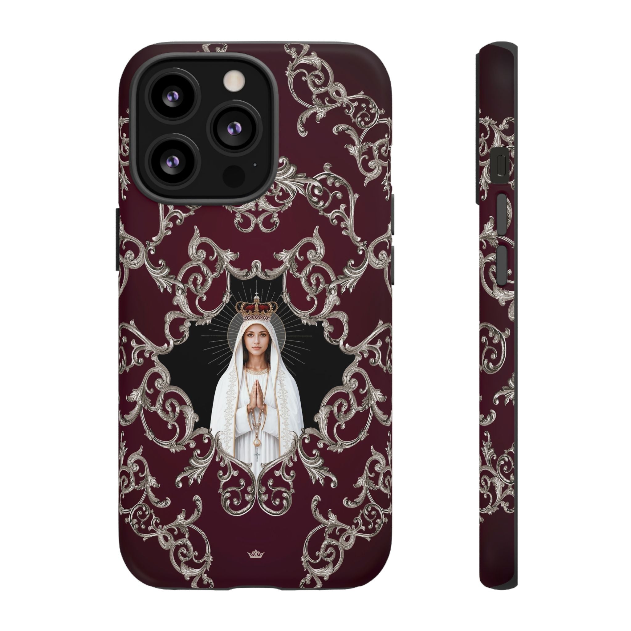 Our Lady of Fatima Hard Phone Case (Baroque Mahogany) - Venxara