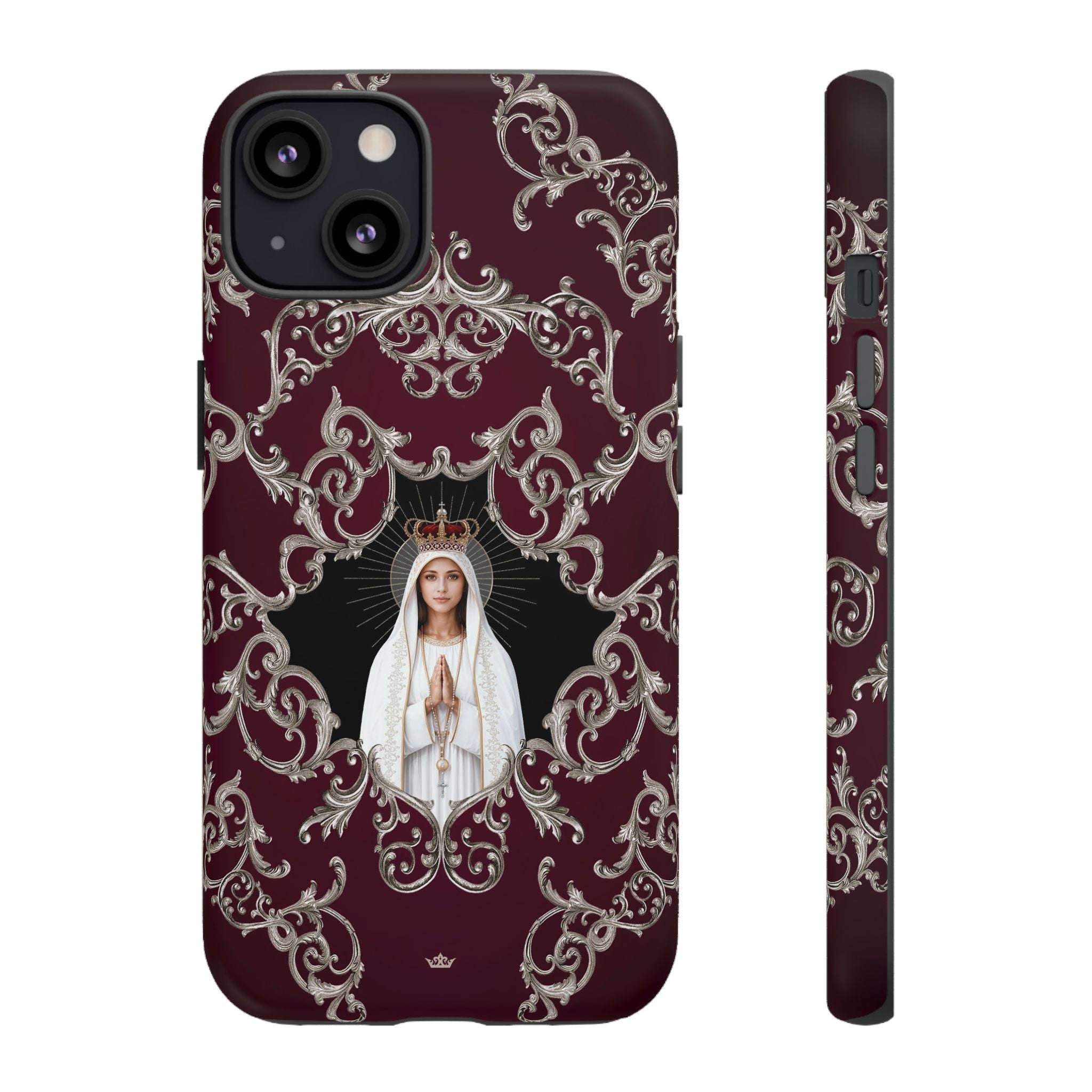 Our Lady of Fatima Hard Phone Case (Baroque Mahogany) - Venxara