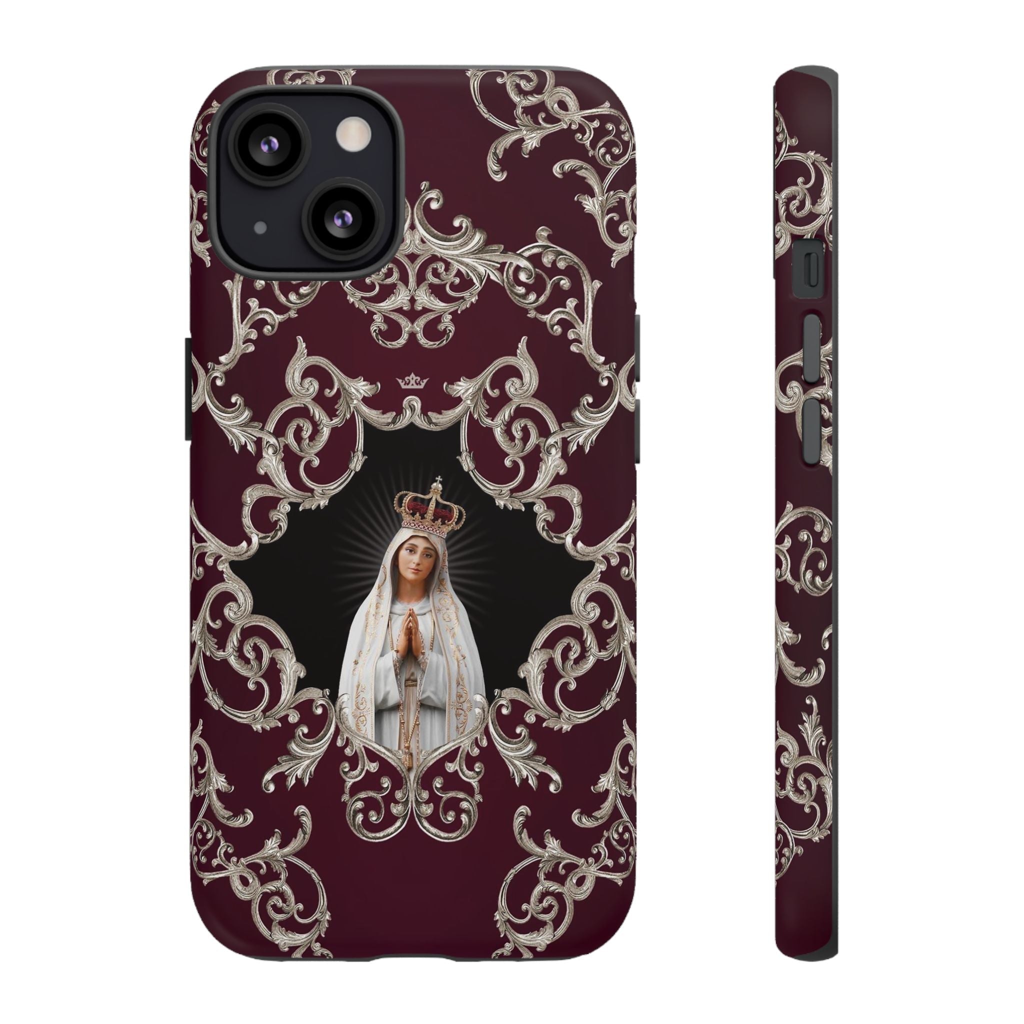 Our Lady of Fatima Hard Phone Case (Baroque Mahogany) - VENXARA