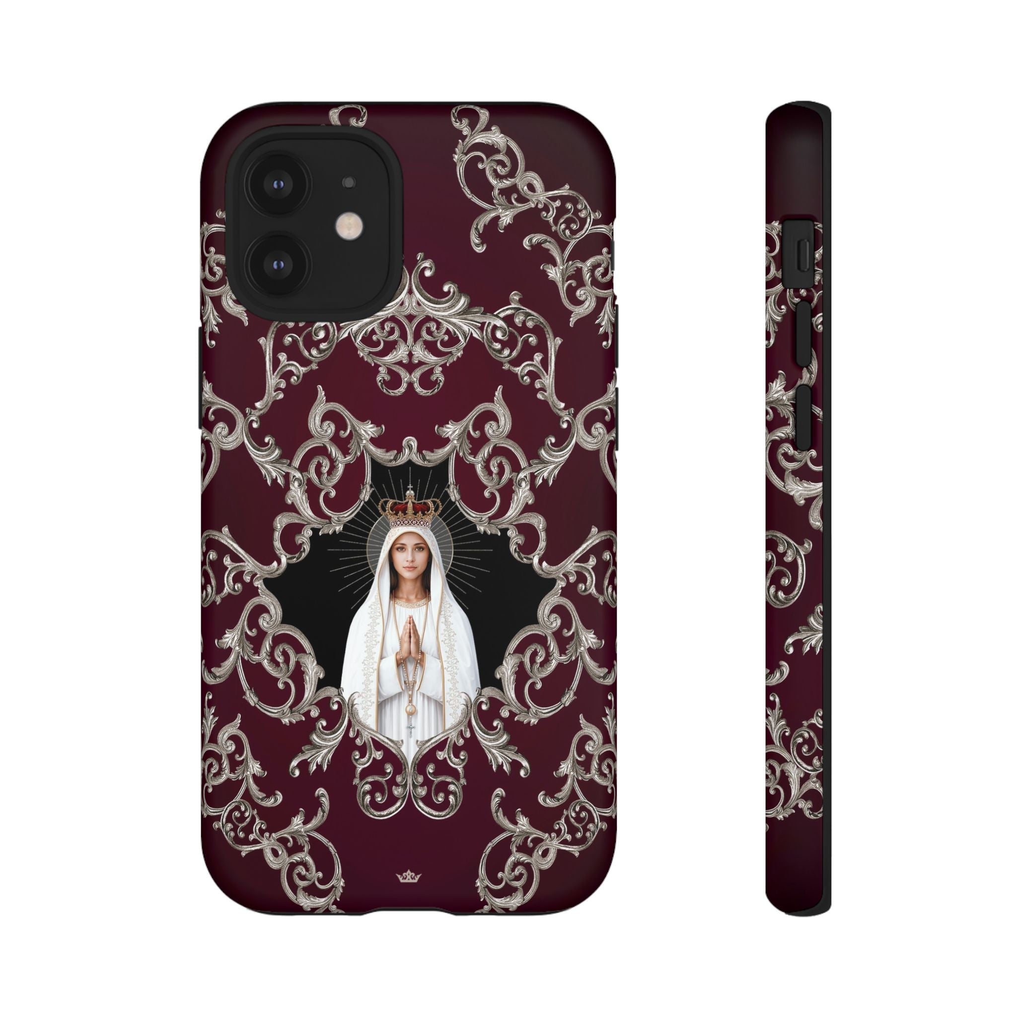 Our Lady of Fatima Hard Phone Case (Baroque Mahogany) - Venxara