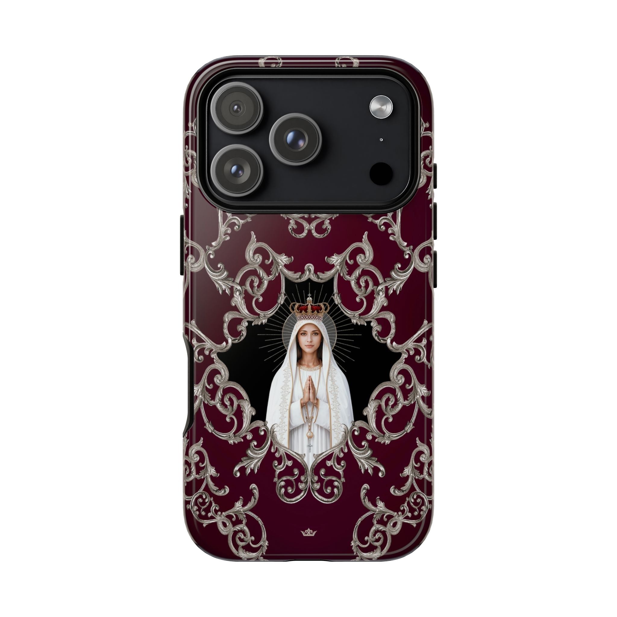Our Lady of Fatima Hard Phone Case (Baroque Mahogany) - Venxara
