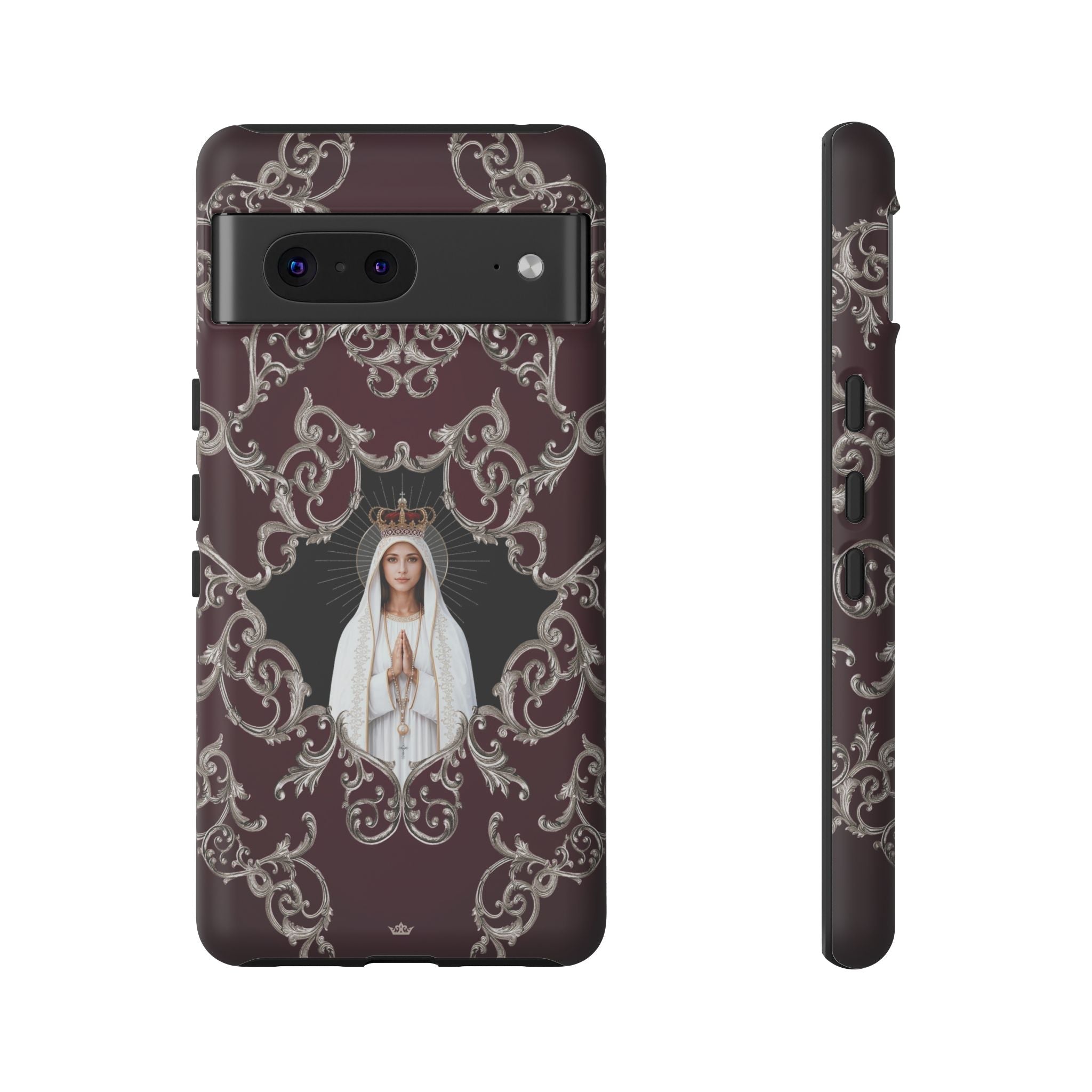 Our Lady of Fatima Hard Phone Case (Baroque Mahogany) - Venxara