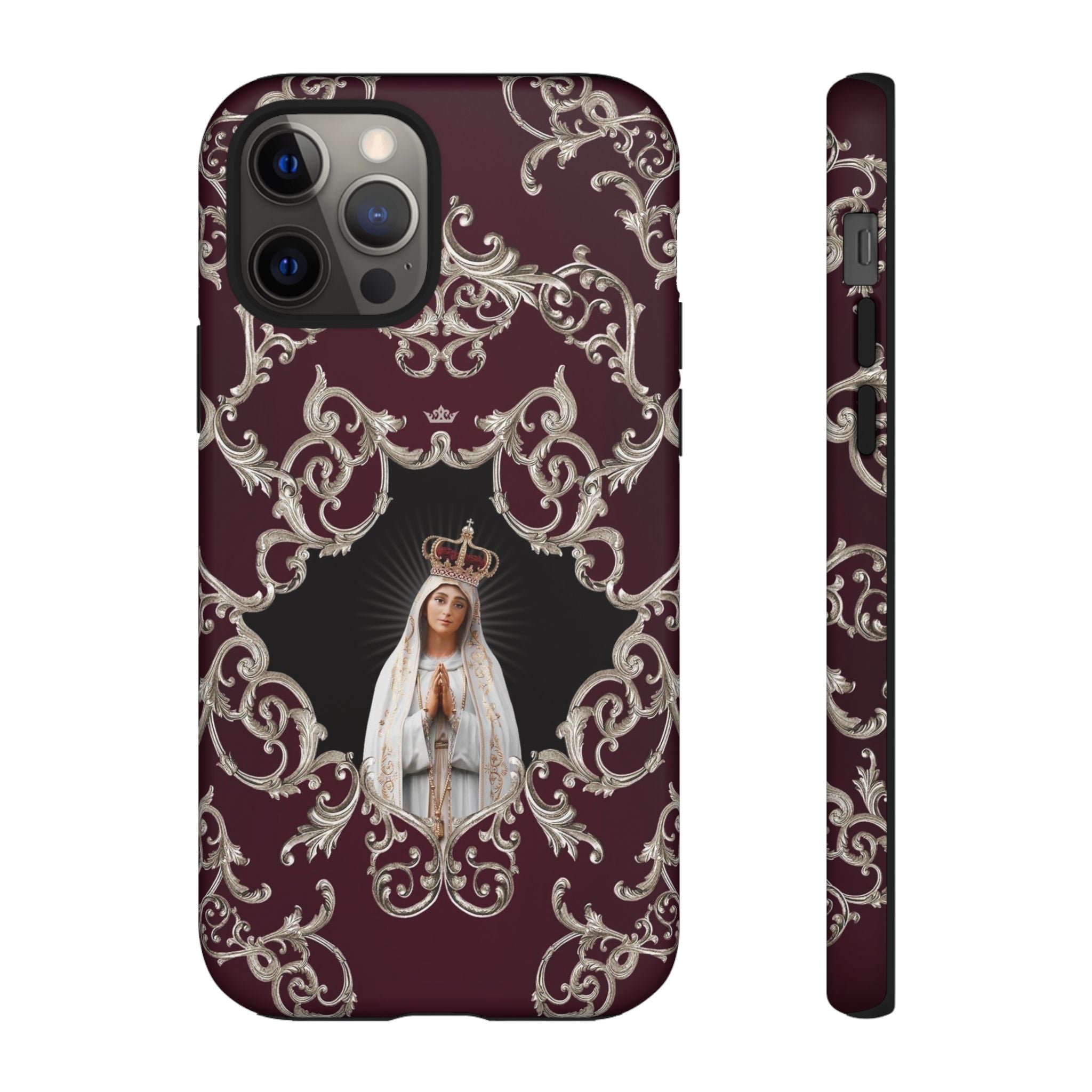 Our Lady of Fatima Hard Phone Case (Baroque Mahogany) - VENXARA