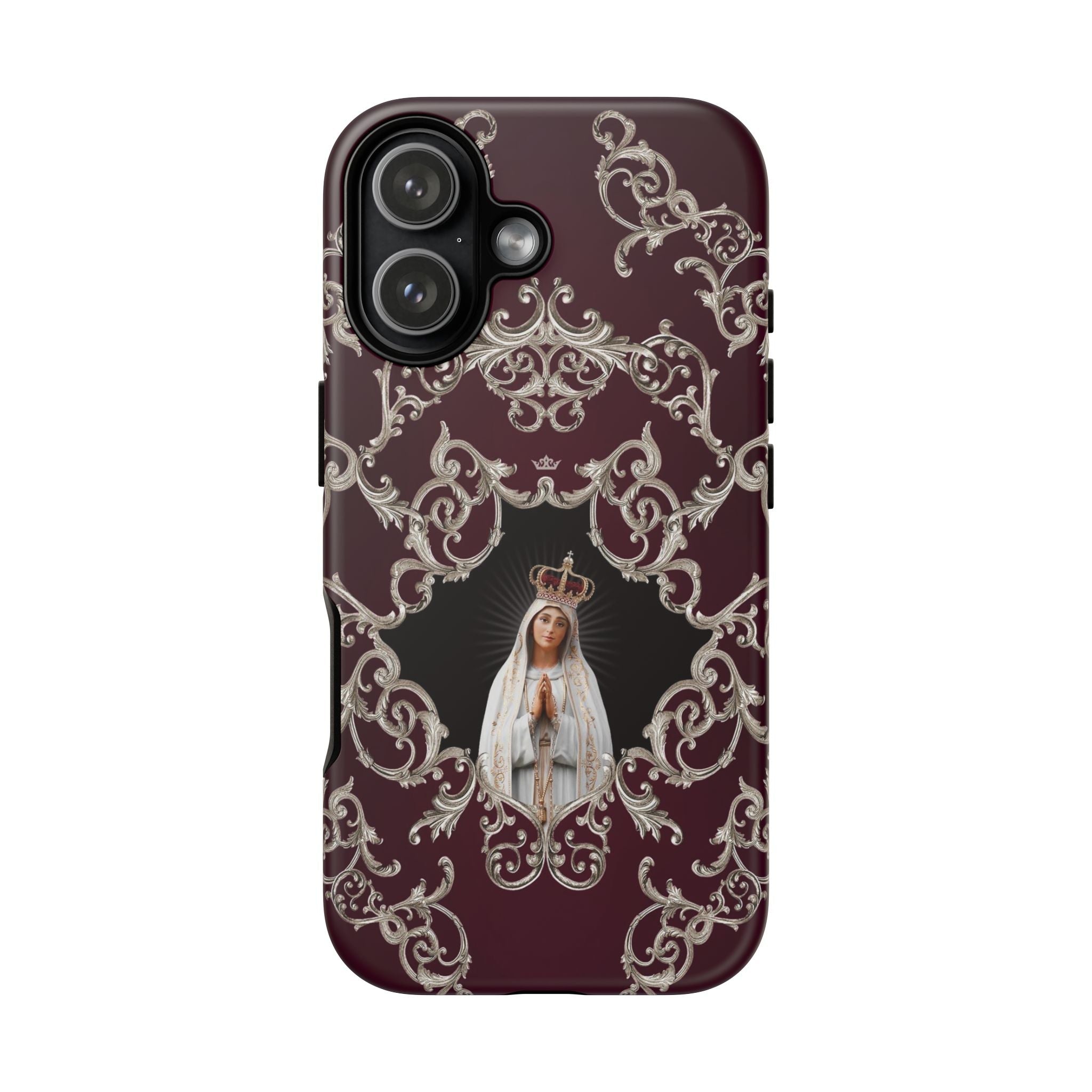 Our Lady of Fatima Hard Phone Case (Baroque Mahogany) - VENXARA