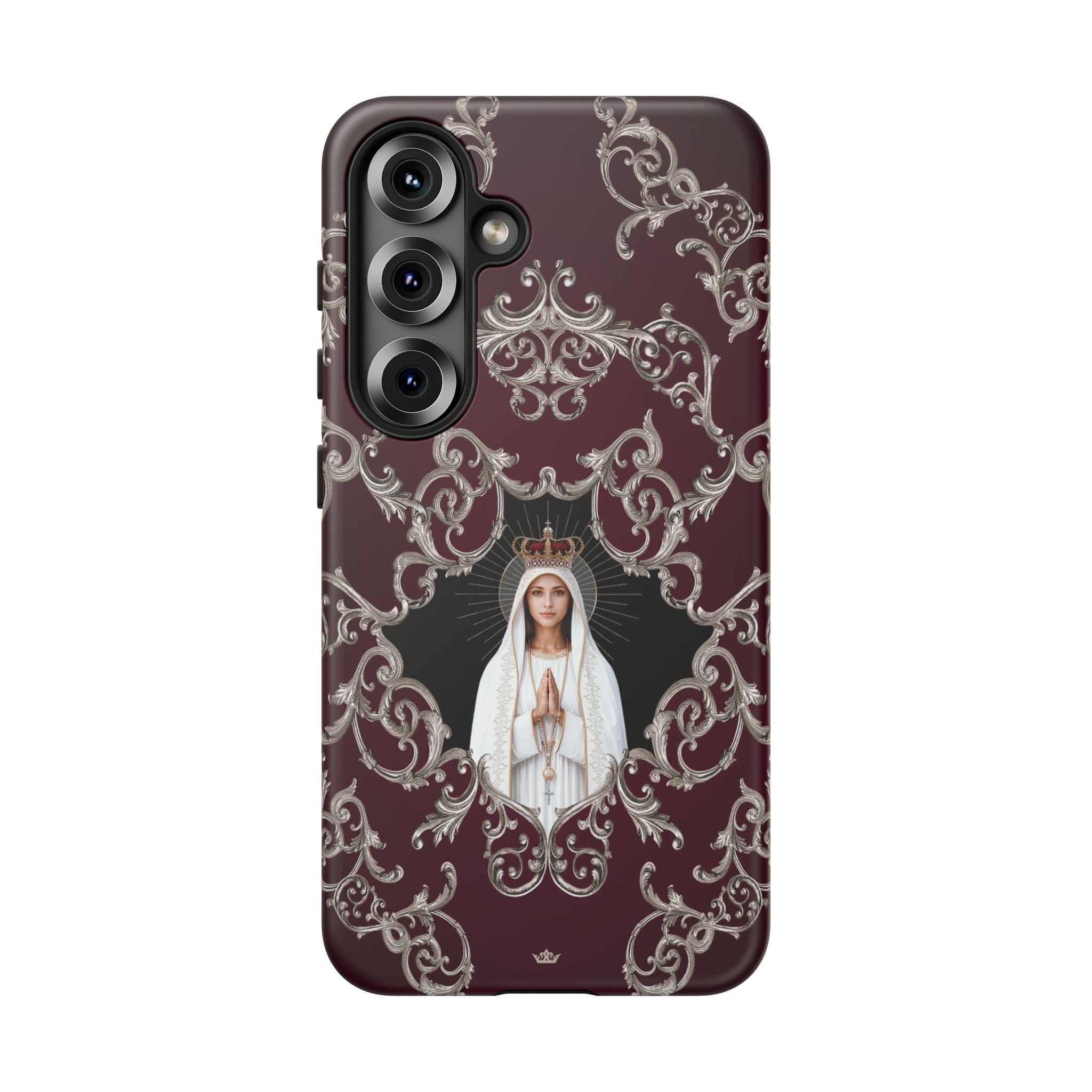 Our Lady of Fatima Hard Phone Case (Baroque Mahogany) - Venxara