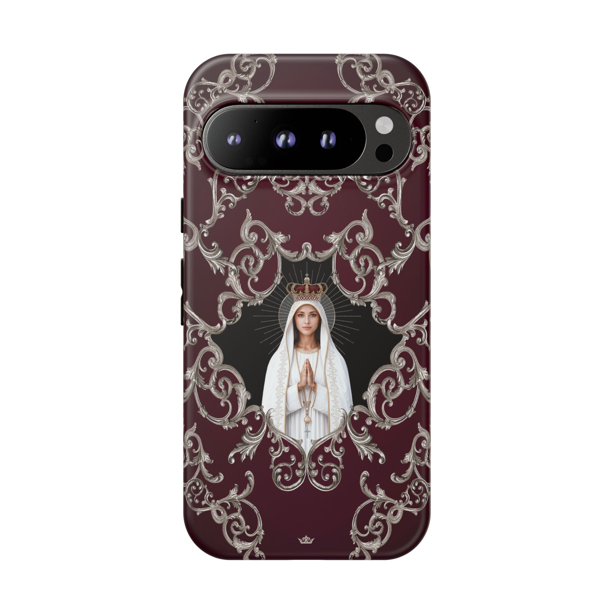 Our Lady of Fatima Hard Phone Case (Baroque Mahogany) - Venxara