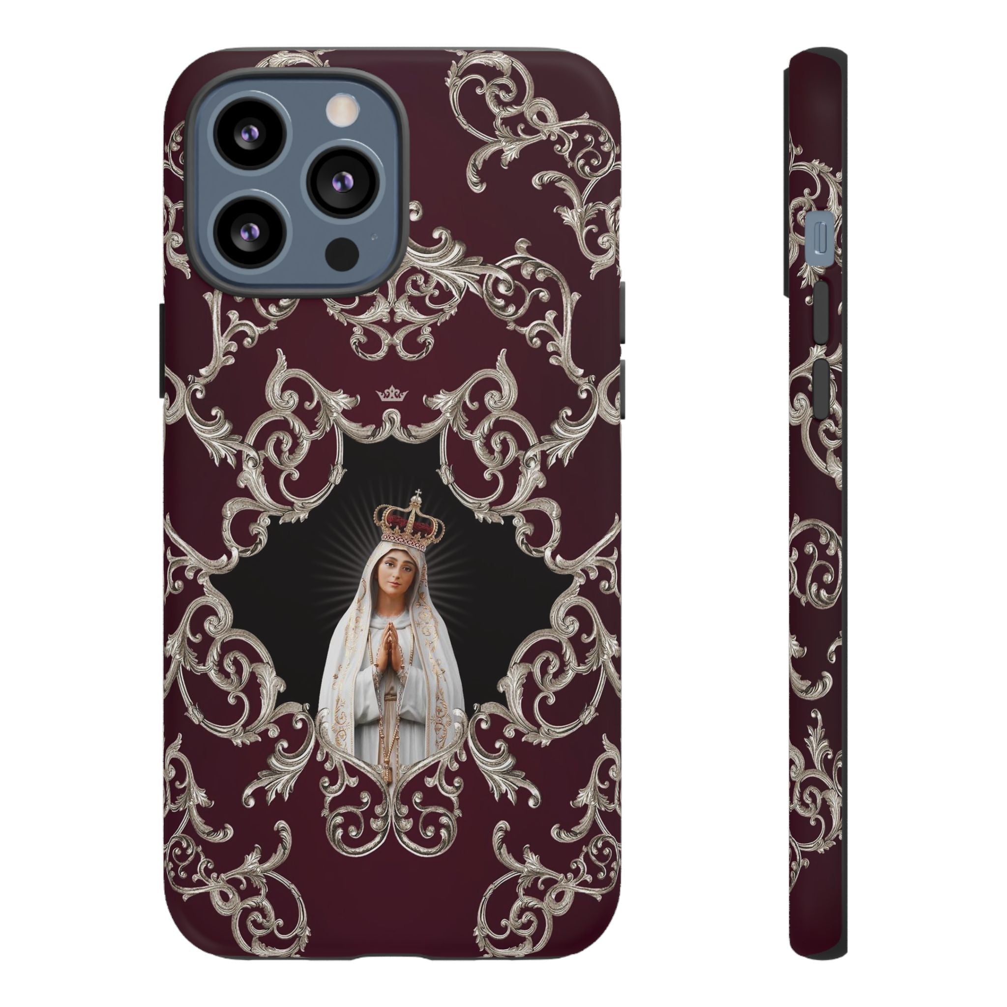 Our Lady of Fatima Hard Phone Case (Baroque Mahogany) - VENXARA