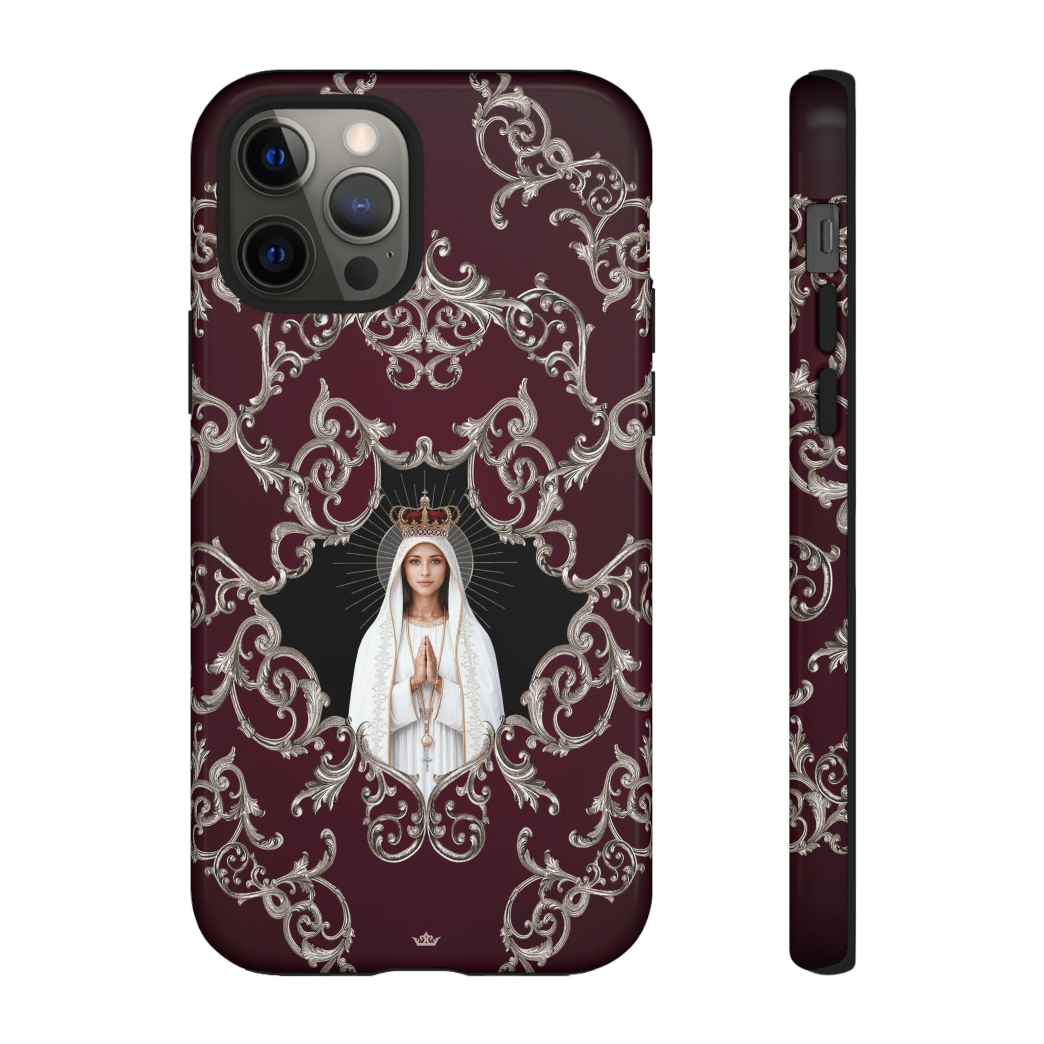 Our Lady of Fatima Hard Phone Case (Baroque Mahogany) - Venxara