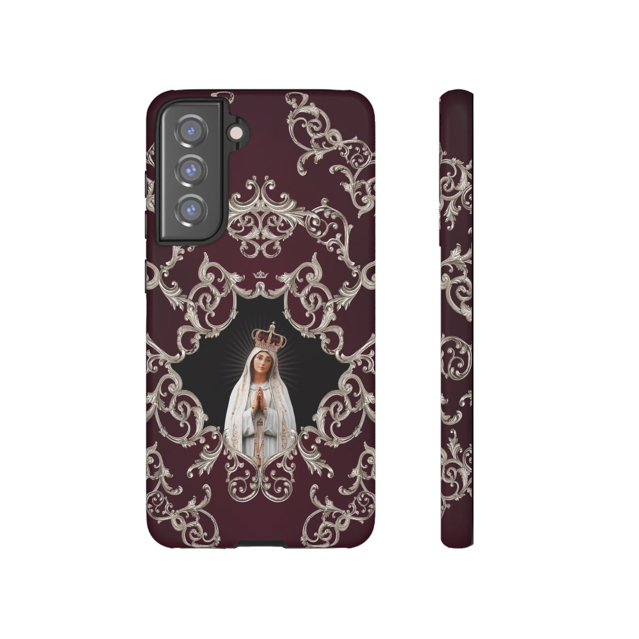 Our Lady of Fatima Hard Phone Case (Baroque Mahogany) - VENXARA