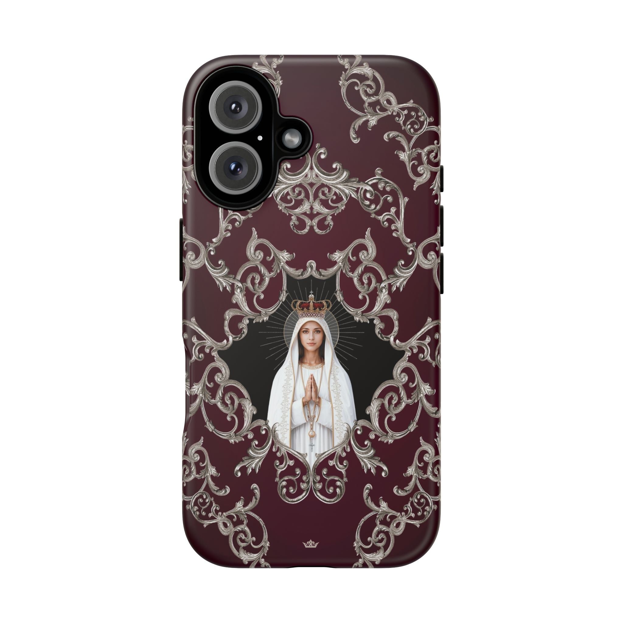 Our Lady of Fatima Hard Phone Case (Baroque Mahogany) - Venxara