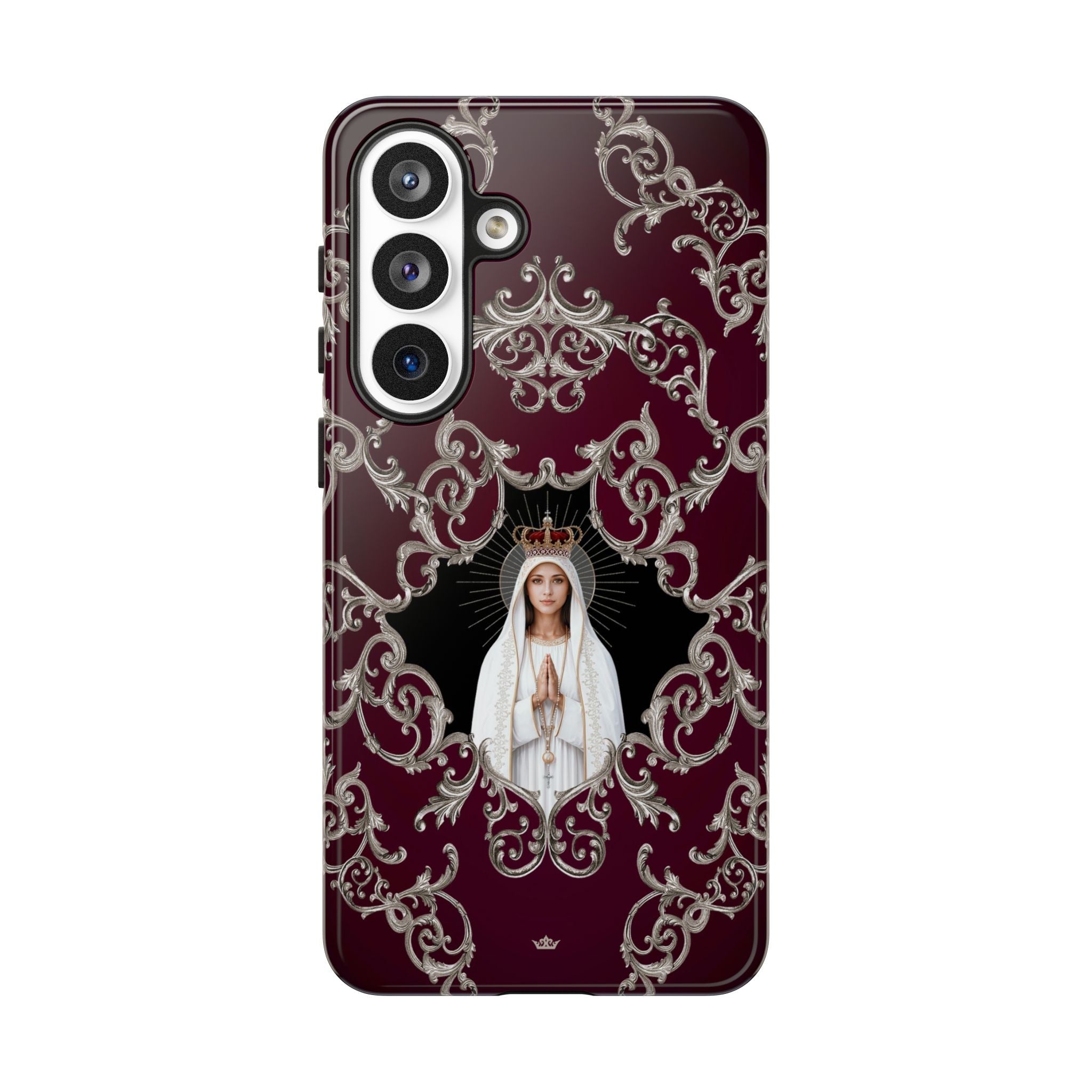 Our Lady of Fatima Hard Phone Case (Baroque Mahogany) - Venxara